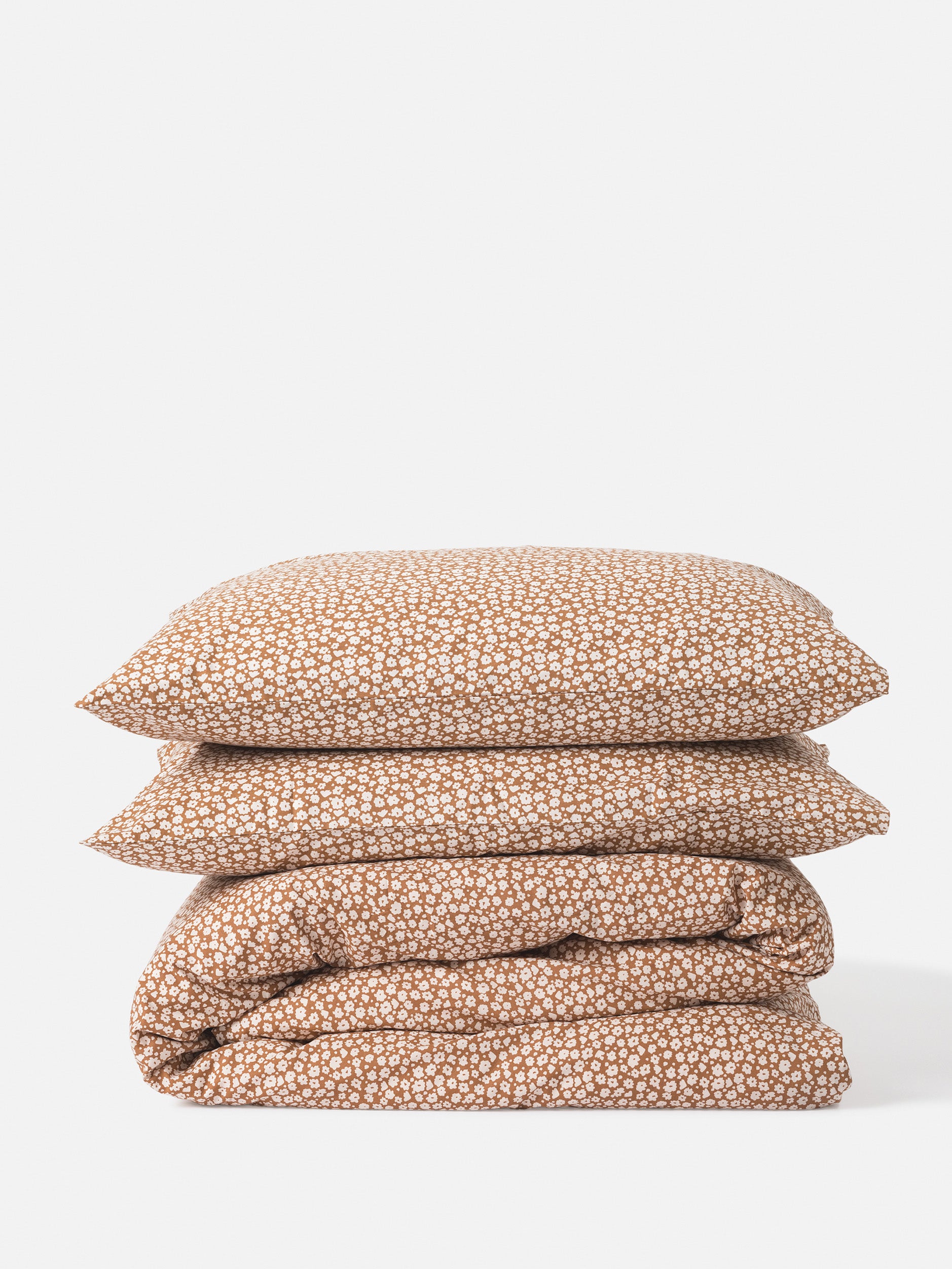 Forget Me Not Organic Cotton Duvet Cover Toffee/Nougat / King Single/Double