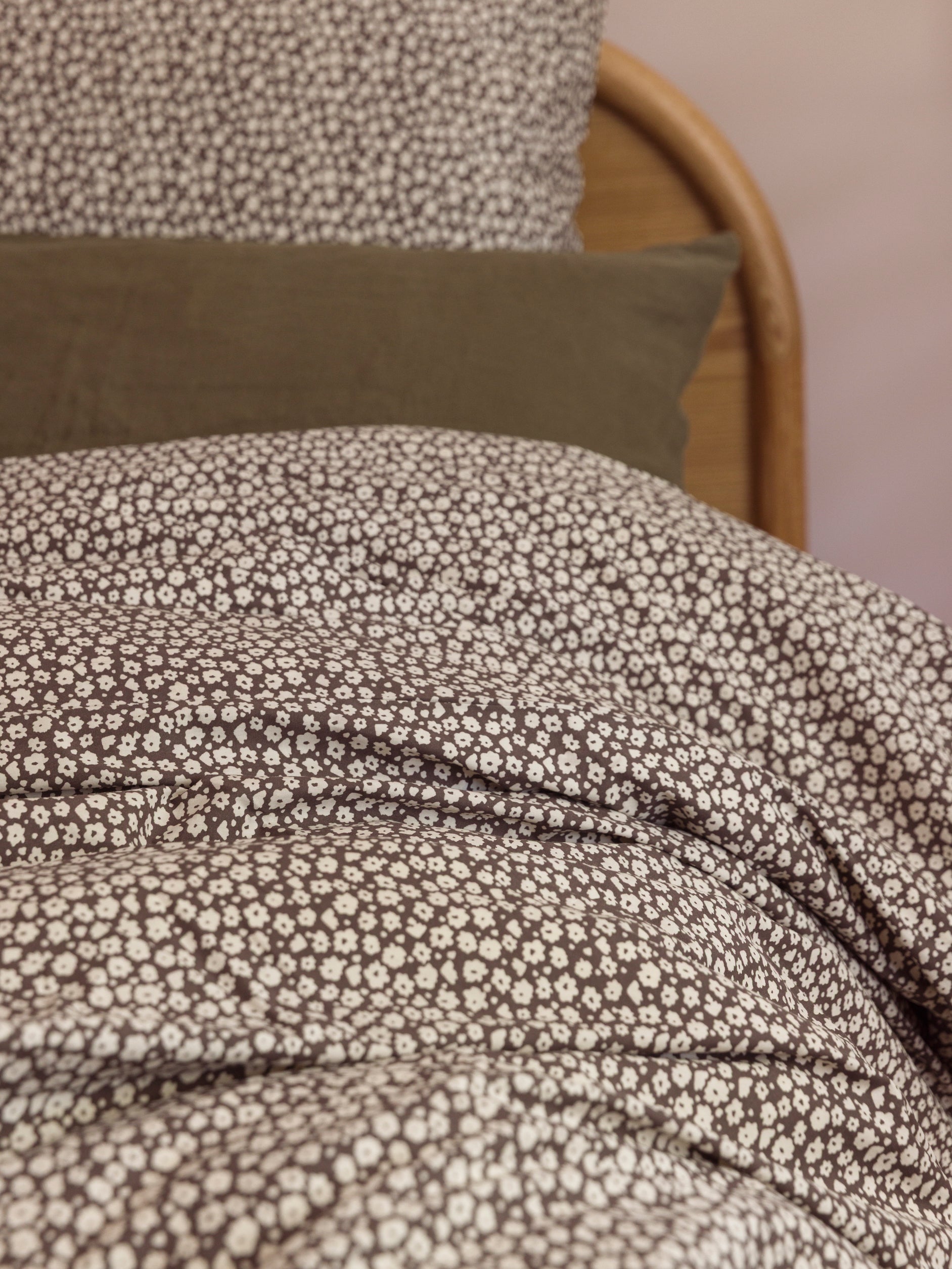 Forget Me Not Organic Cotton Duvet Cover Rye/Bone / King