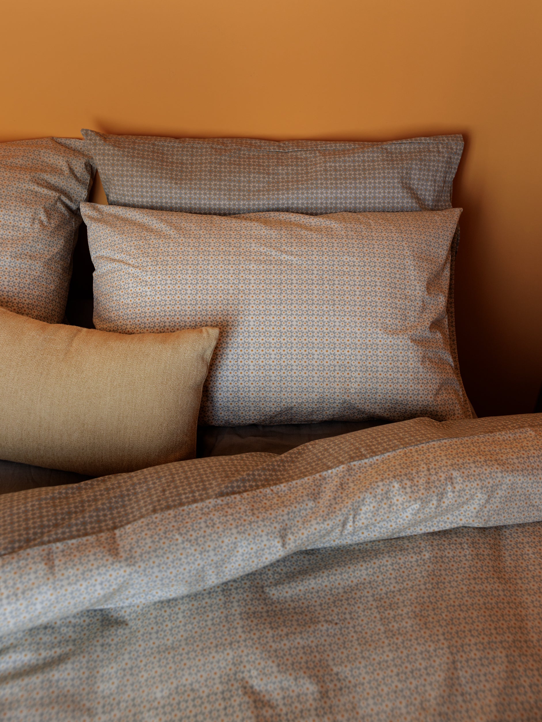 Porto Organic Cotton Pillowcase Pair Cloud/Pumpkin / Pillowcase Pair