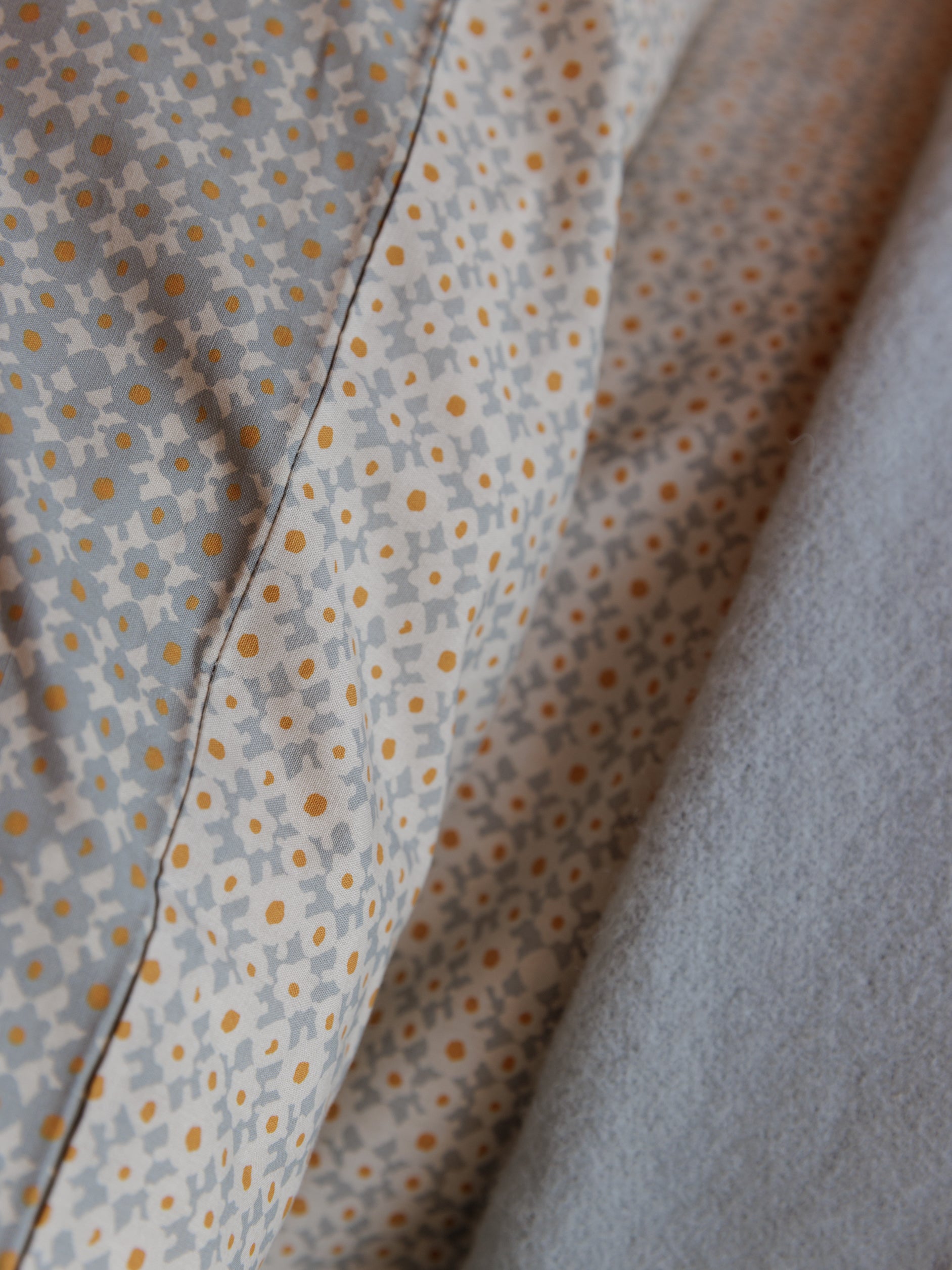Porto Organic Cotton Duvet Cover Cloud/Pumpkin / Super King