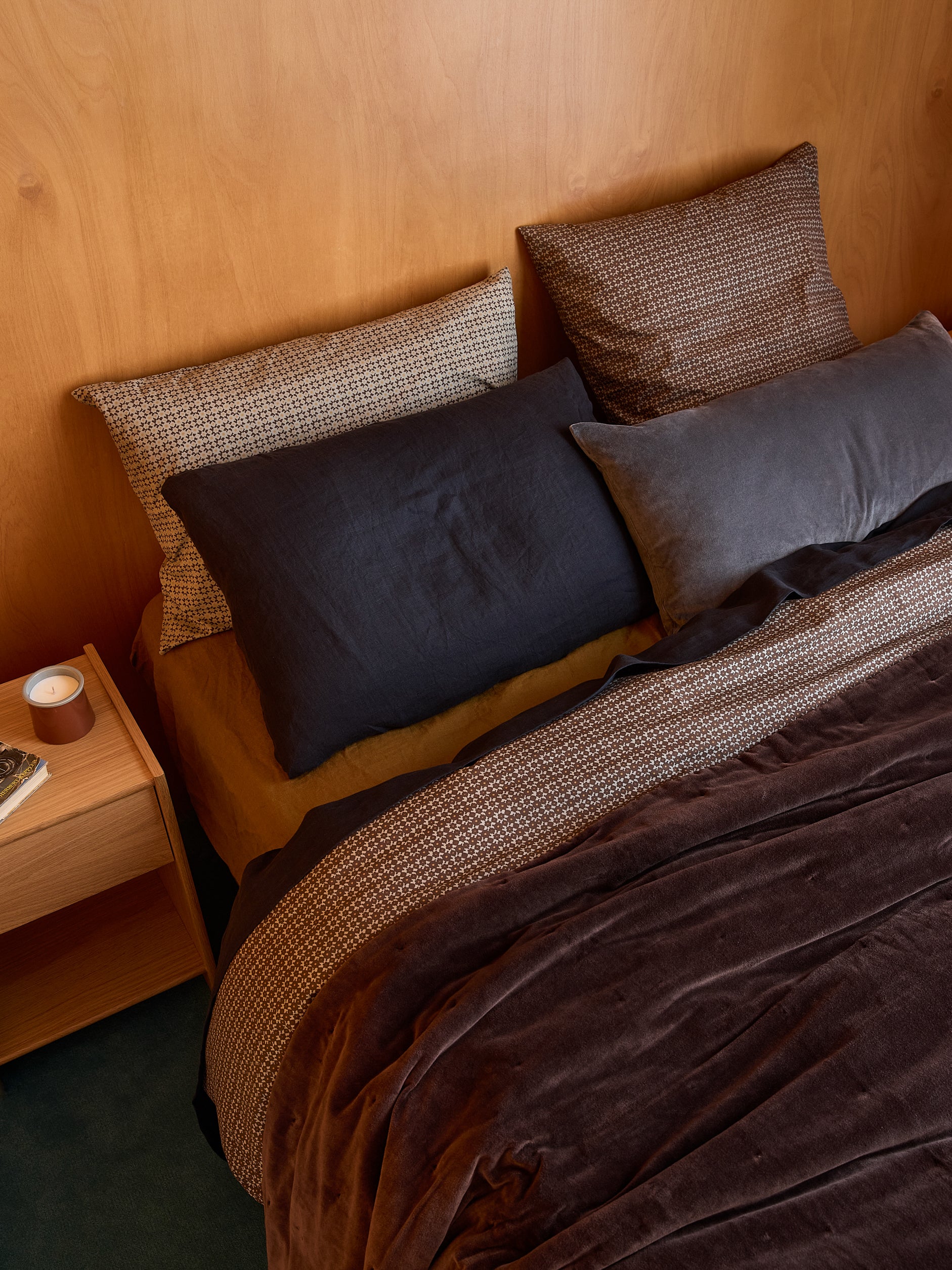Porto Organic Cotton Duvet Cover Cocoa/Miso / King Single/Double