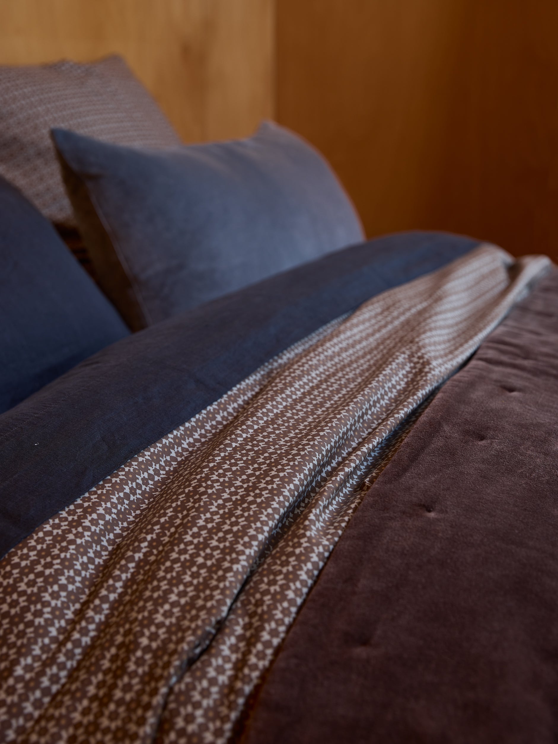 Porto Organic Cotton Duvet Cover Cocoa/Miso / King