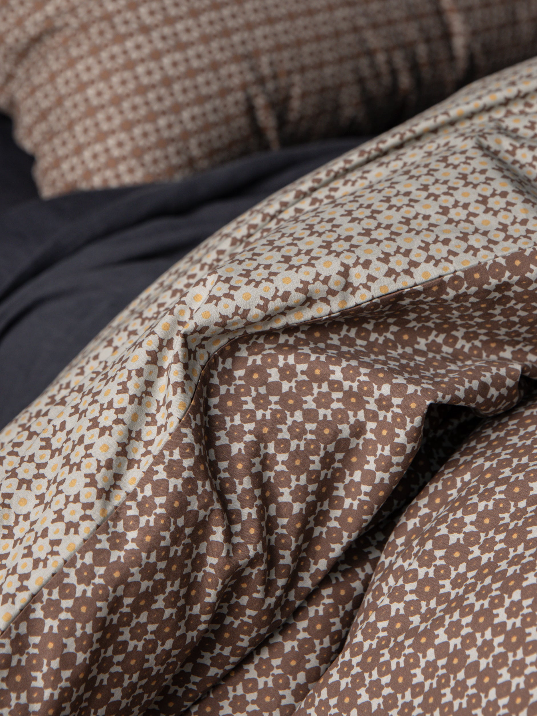 Porto Organic Cotton Duvet Cover Cocoa/Miso / King