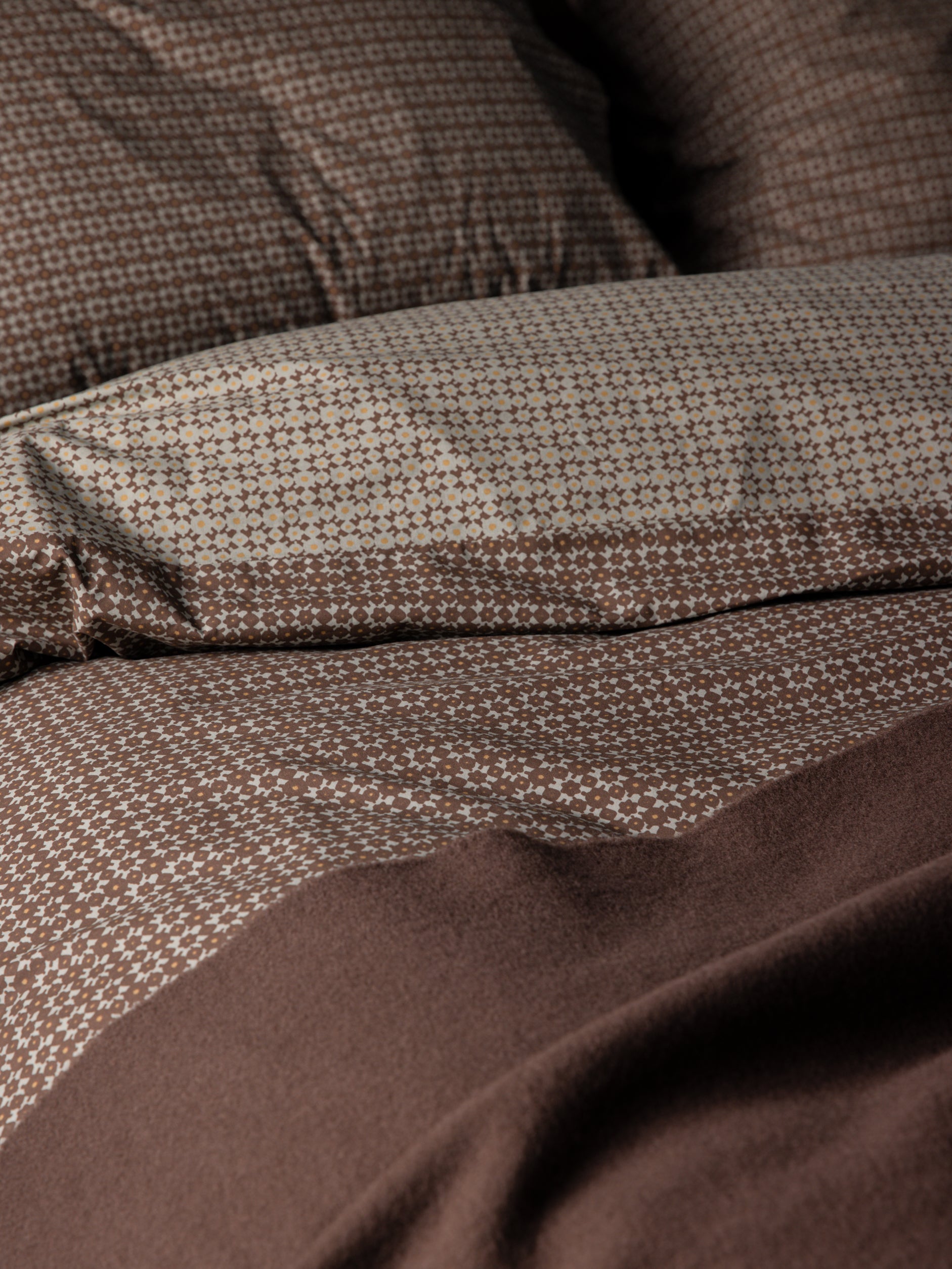 Porto Organic Cotton Duvet Cover Cocoa/Miso / Super King