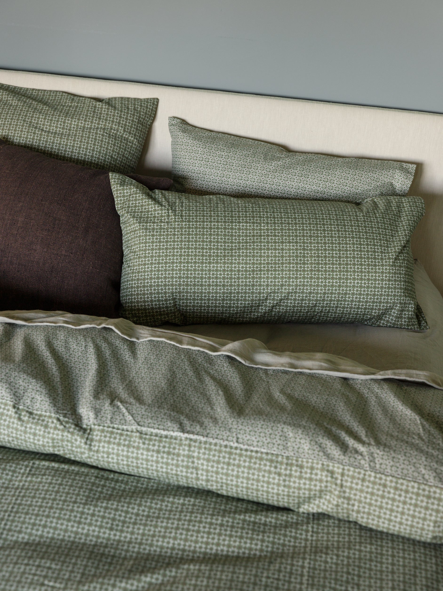 Porto Organic Cotton Duvet Cover Kale/Shadow / King Single/Double