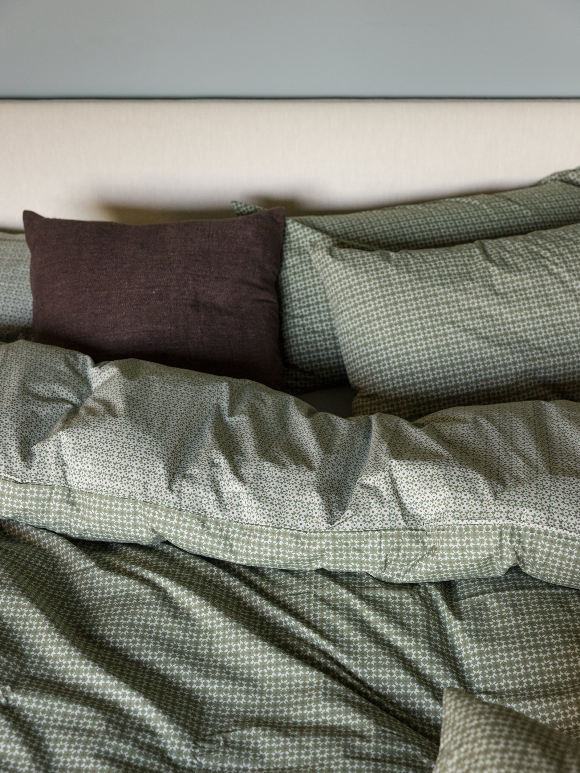 Porto Organic Cotton Duvet Cover Kale/Shadow / King