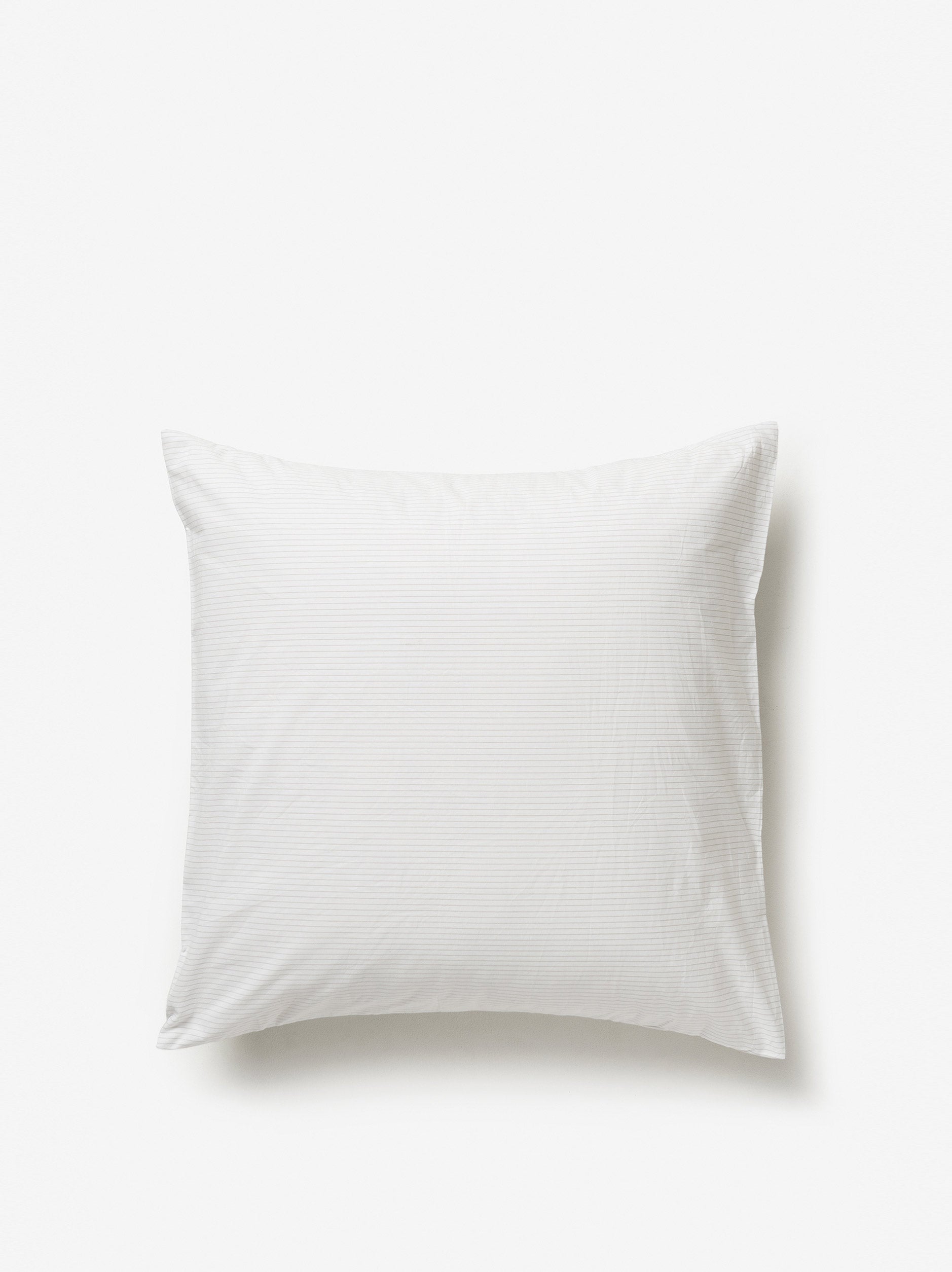 Pinstripe Organic Cotton Euro Pillowcase White/Grey / Euro Pillowcase