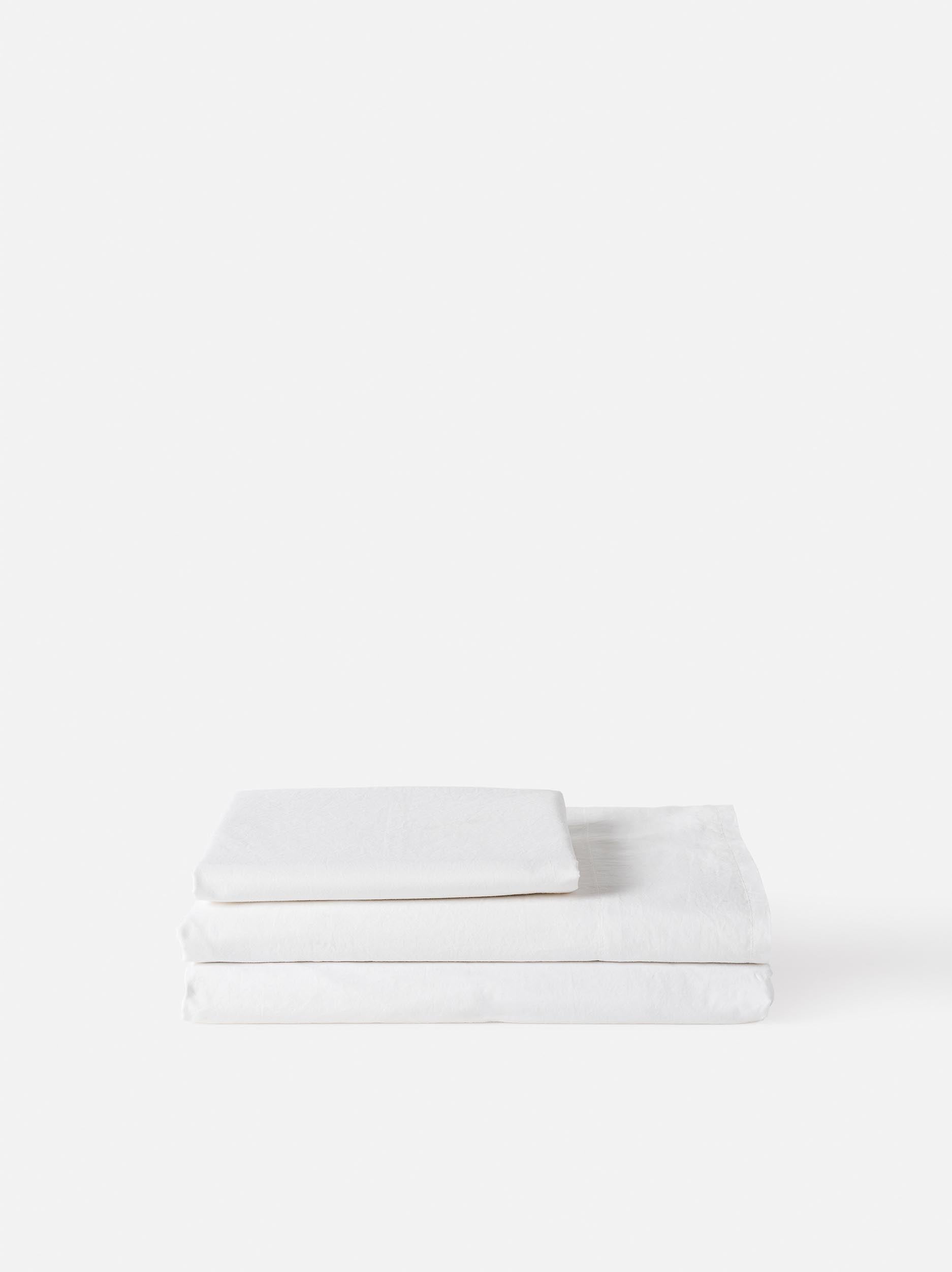 Washed Egyptian Cotton Flat Sheet White / Super King