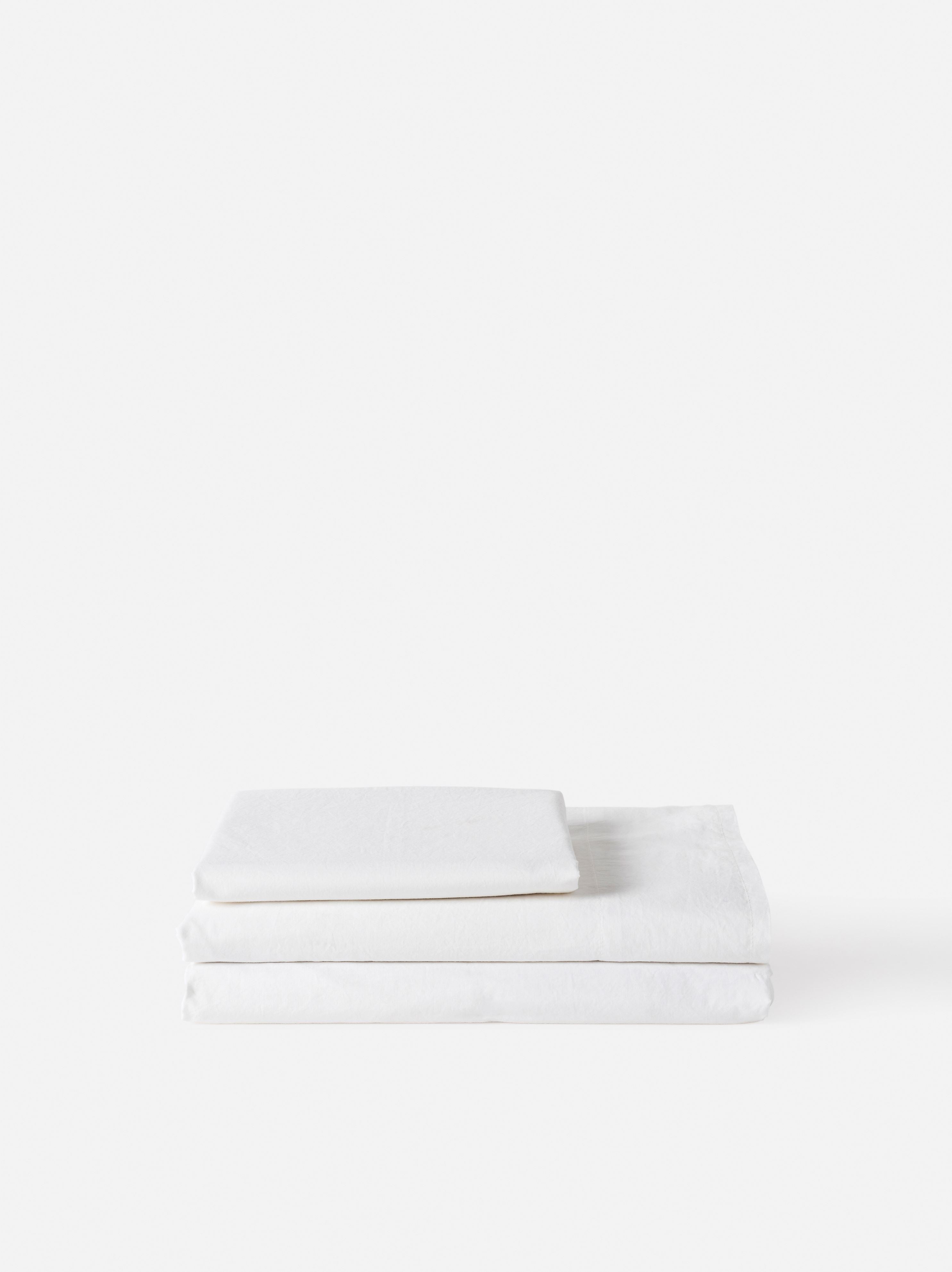 Washed Egyptian Cotton Fitted Sheet White / King