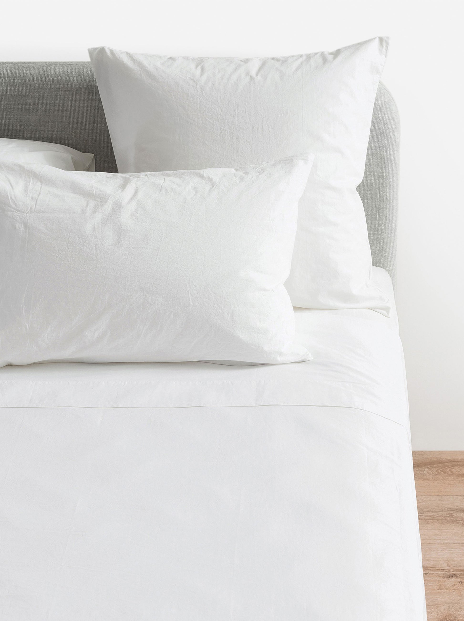 Washed Egyptian Cotton Fitted Sheet White / Queen