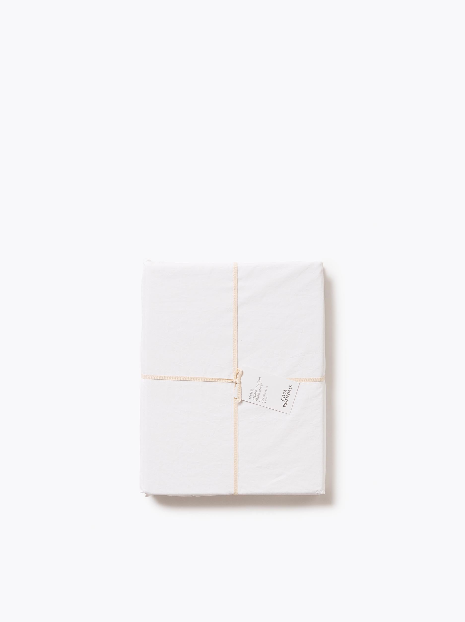Washed Egyptian Cotton Fitted Sheet White / Queen