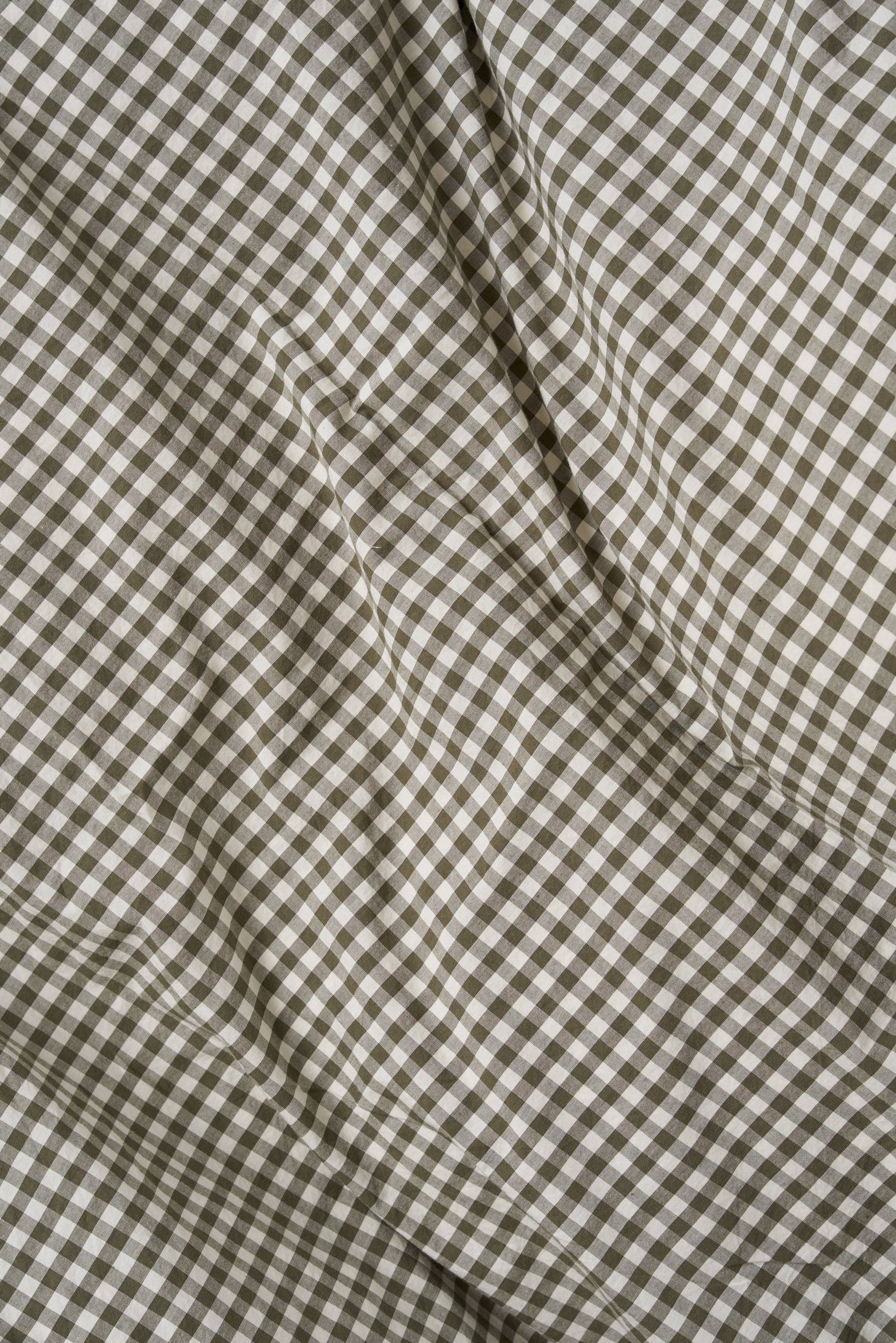 Gingham Organic Cotton Duvet Olive / AU Super King