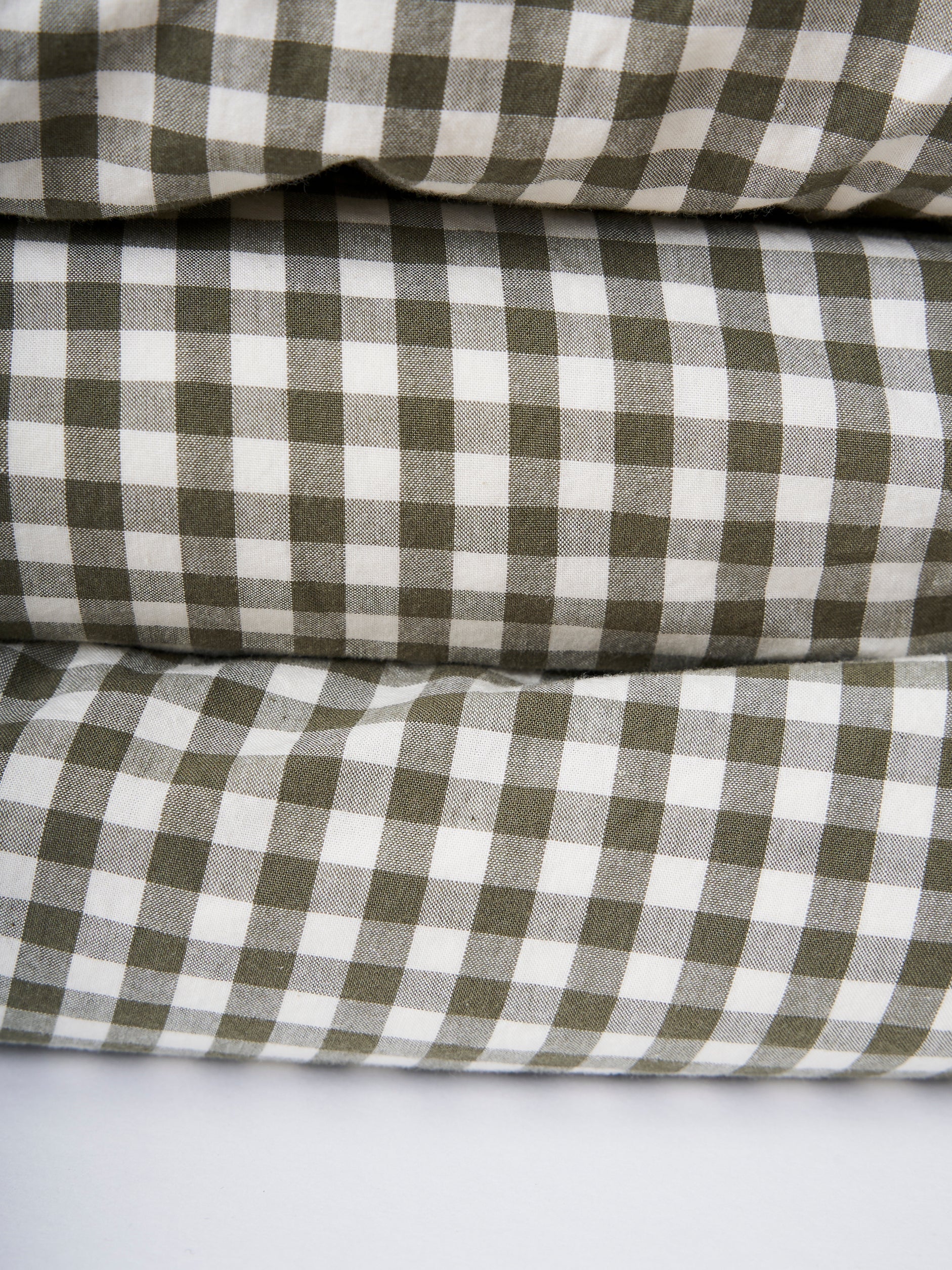 Gingham Organic Cotton Duvet Cover Olive / Super King