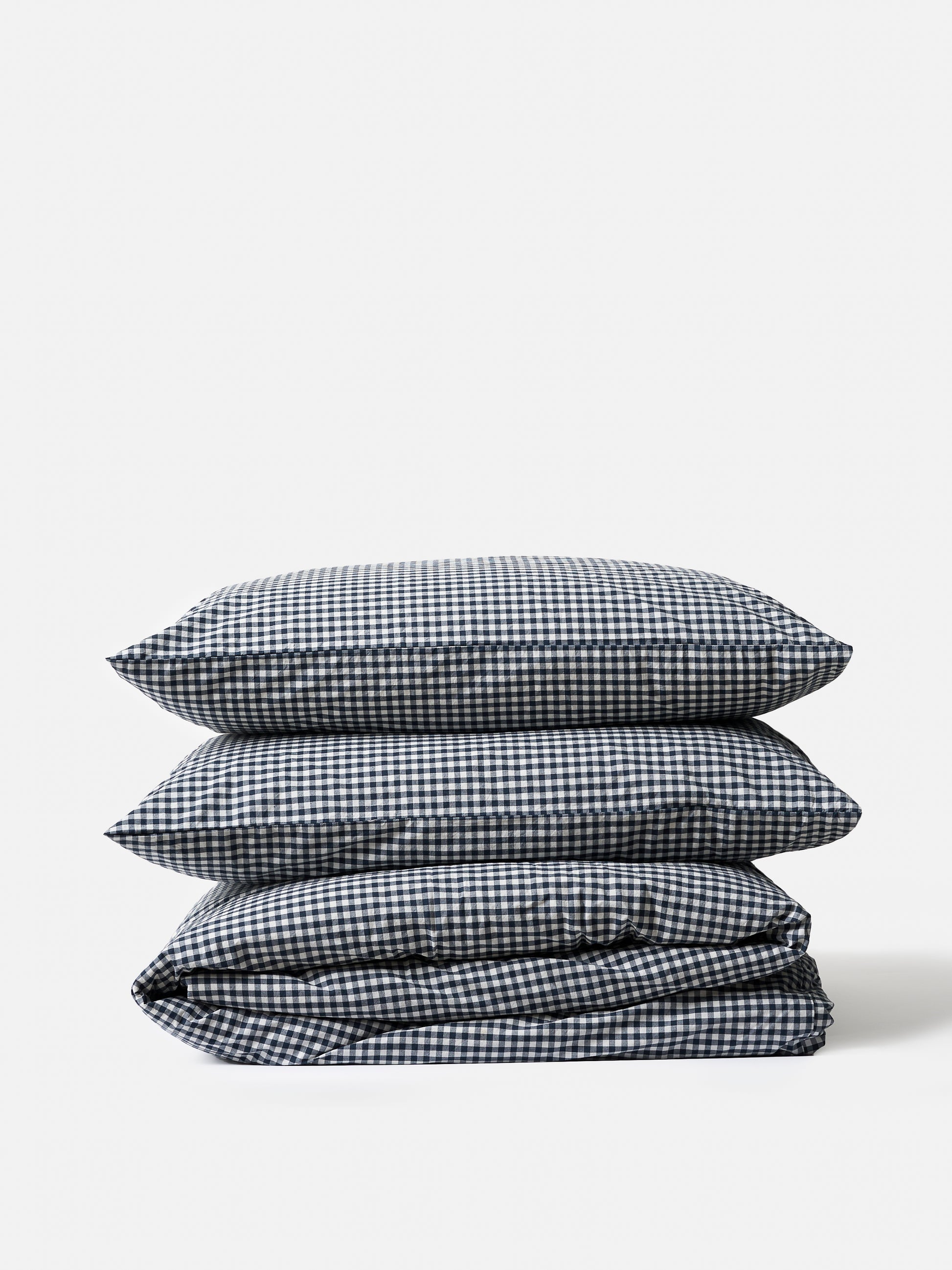 Gingham Organic Cotton Duvet Navy / AU Super King