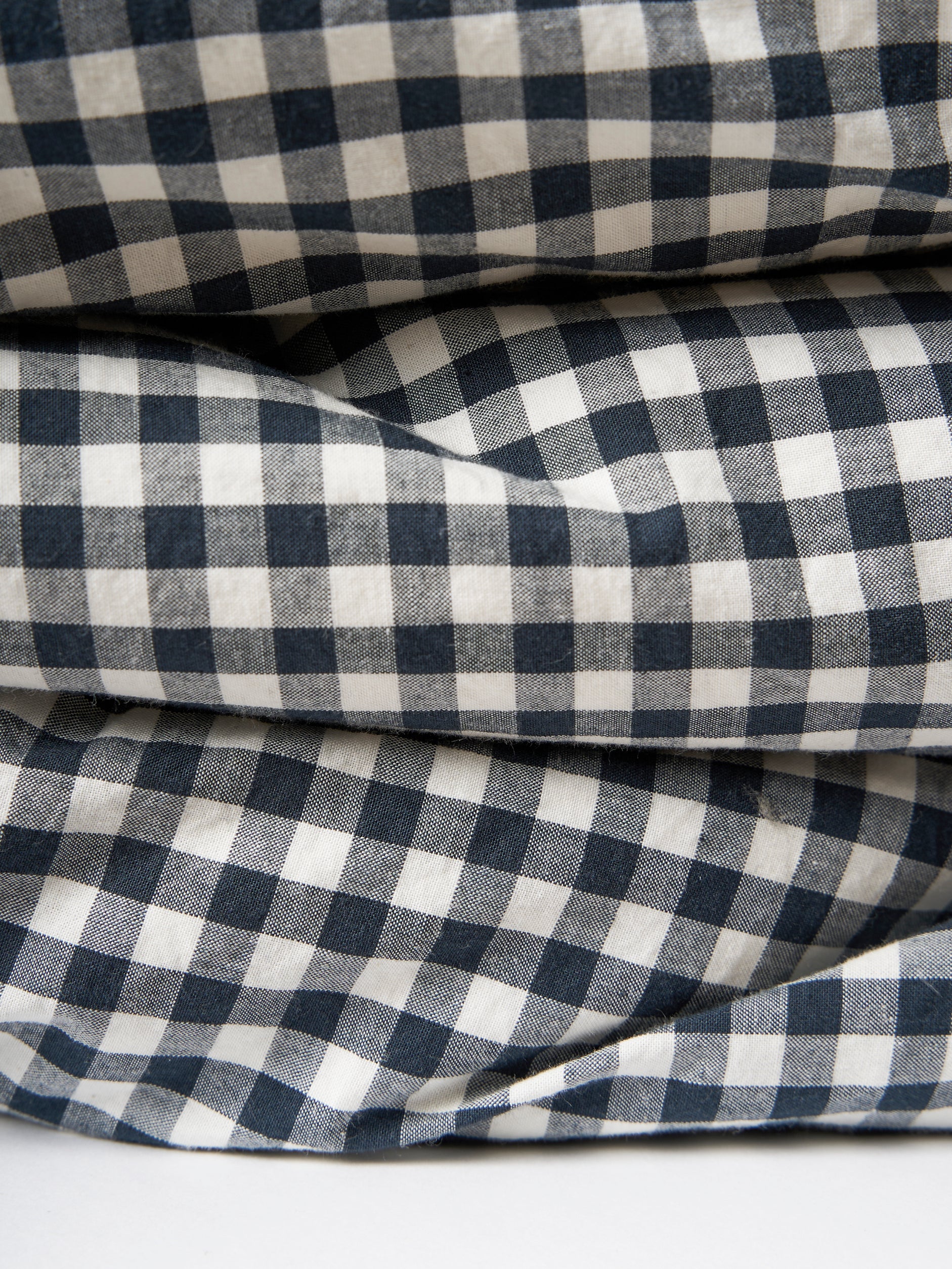 Gingham Organic Cotton Duvet Cover Navy / King Single/Double