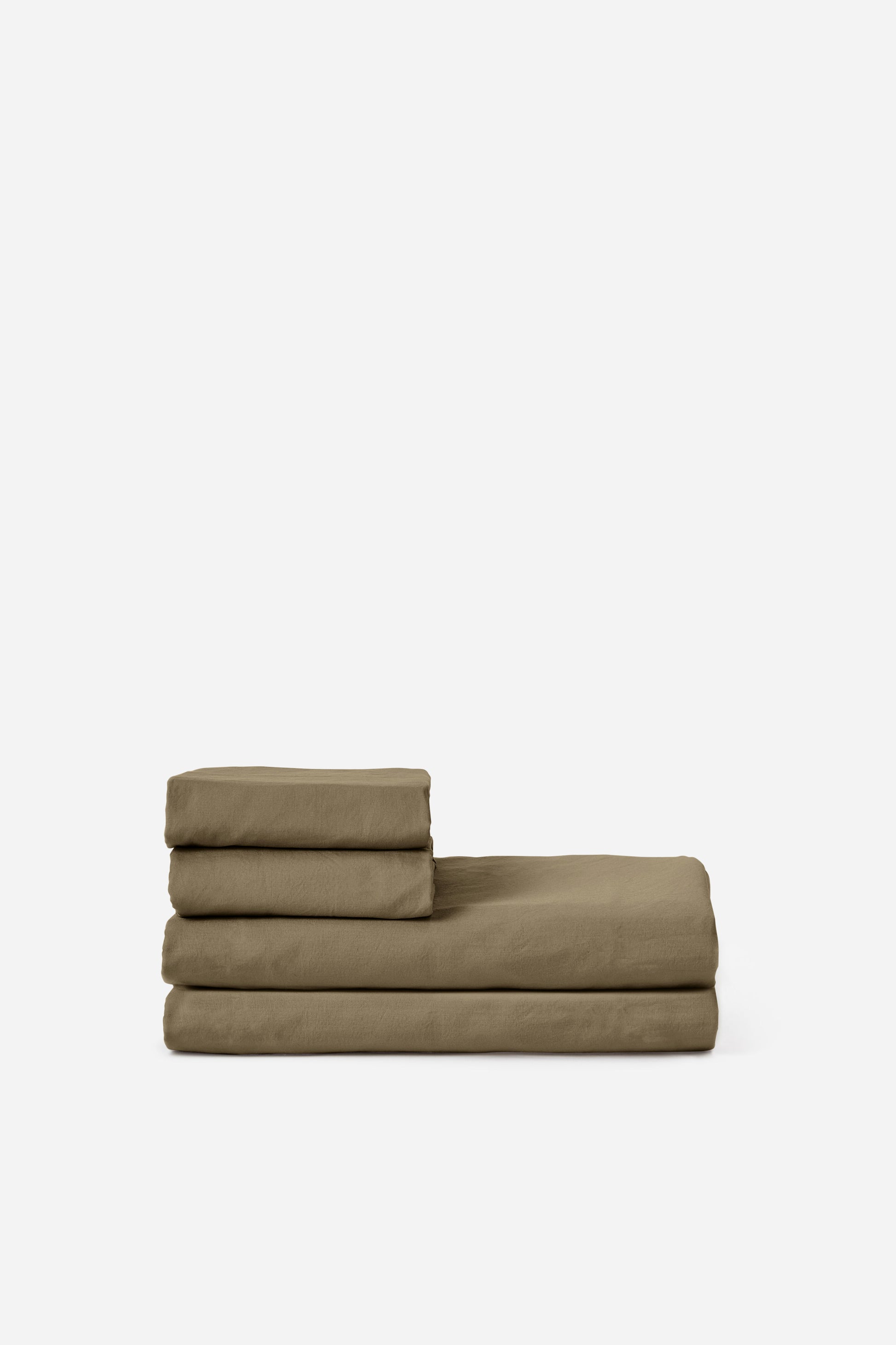 Classic Organic Cotton Fitted Sheet Olive / Long Single