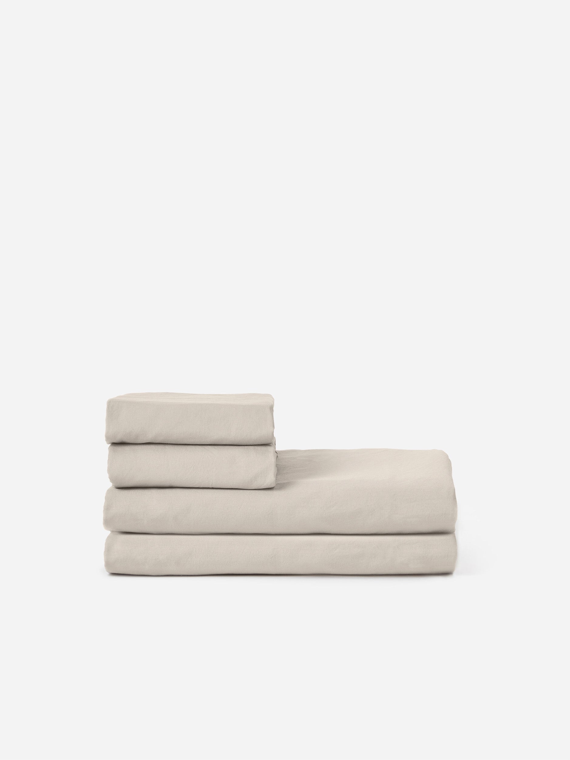 Classic Organic Cotton Flat Sheet Beige / King