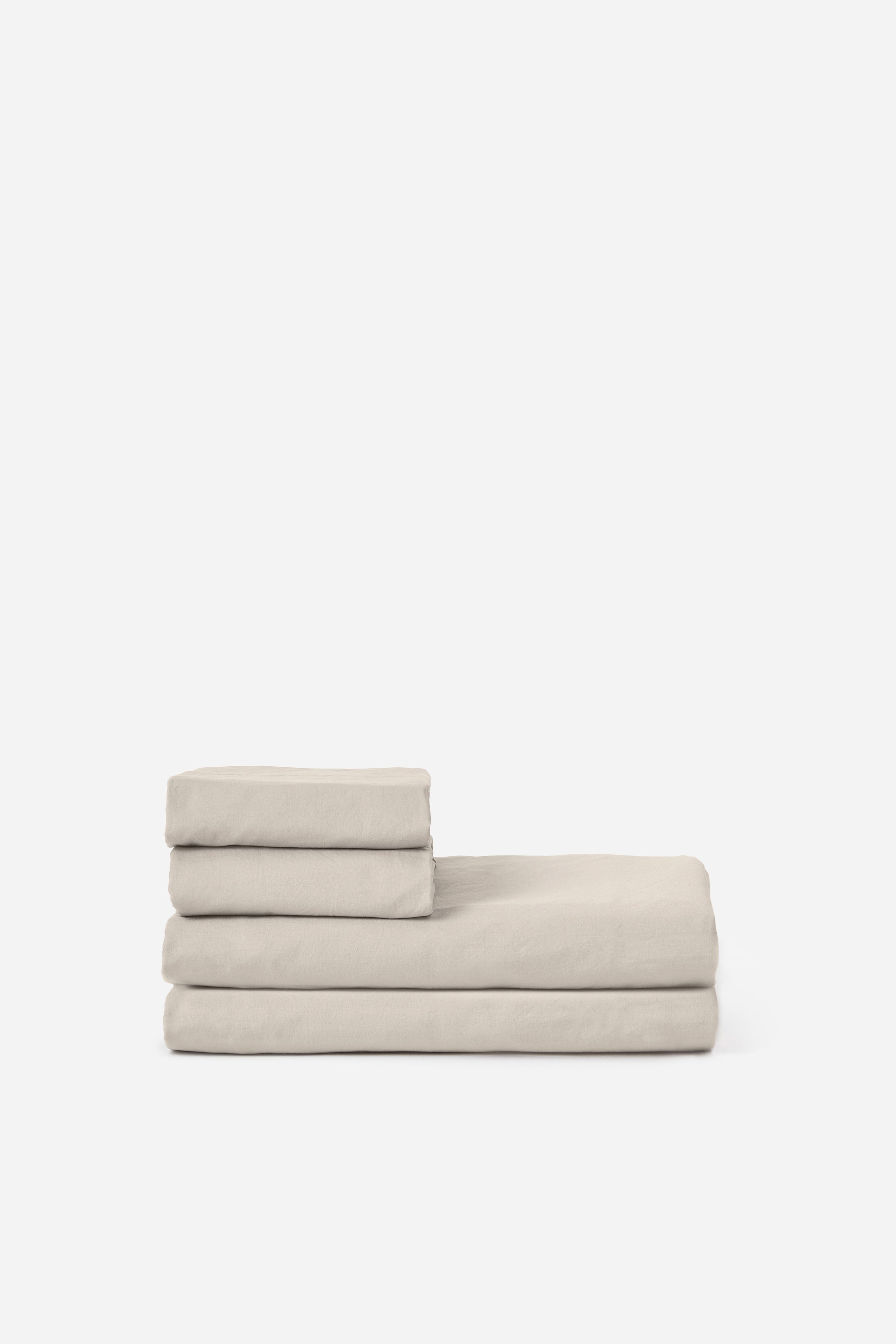 Classic Organic Cotton Fitted Sheet Beige / Double