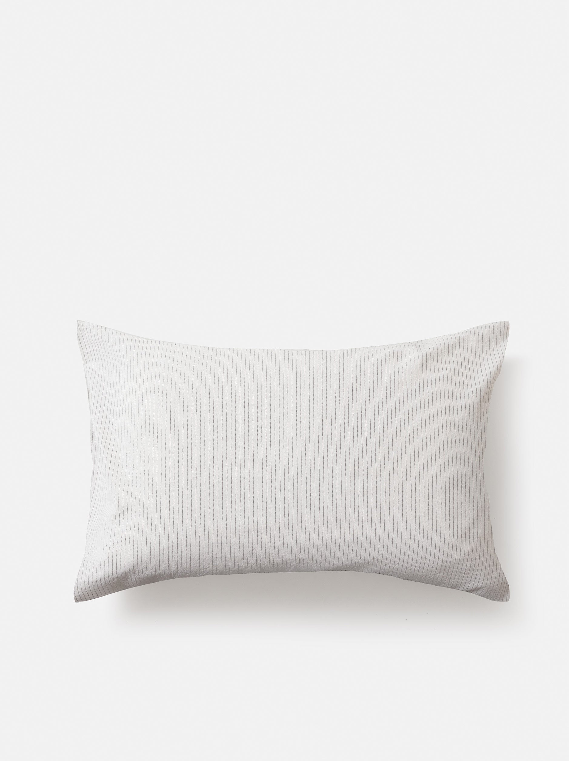Pinstripe Pillowcase Pair White/Charcoal / Pillowcase Pair