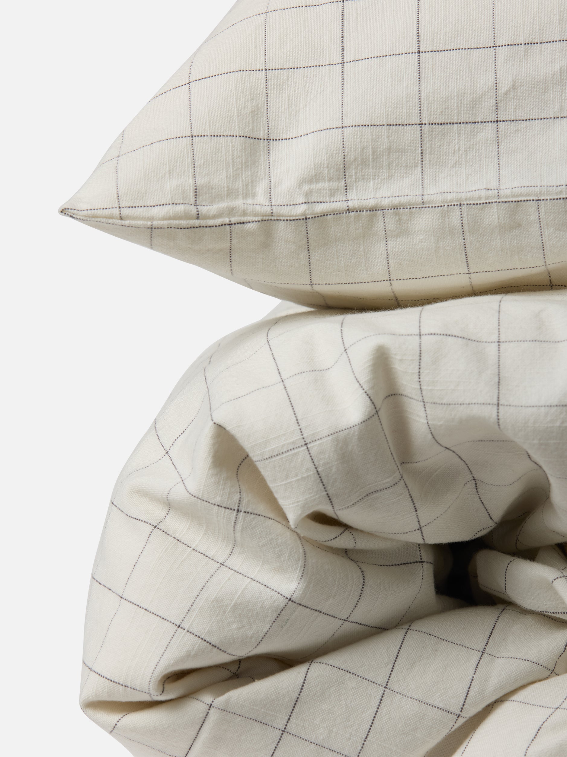 Grid Duvet Cover White/Charcoal / Queen
