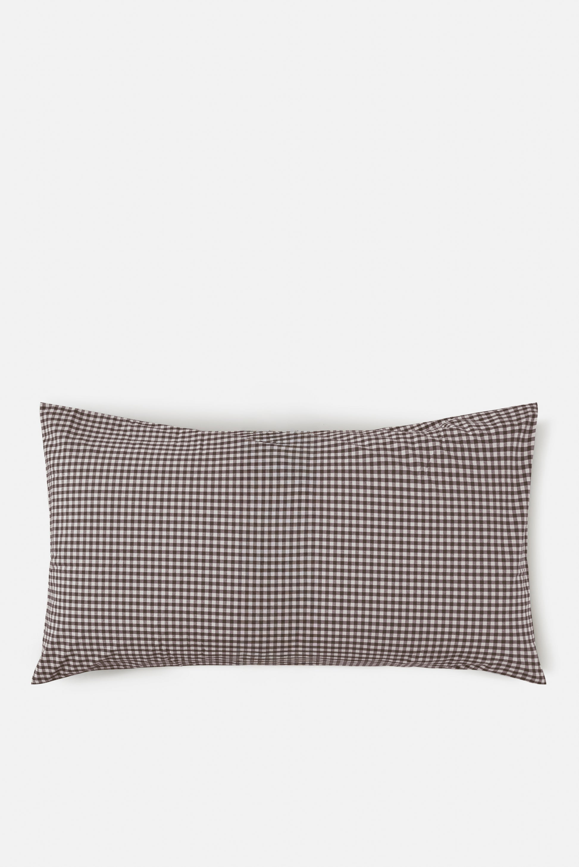 Gingham Organic Cotton King Pillowcase Pair Cocoa / King Pillowcase Pair