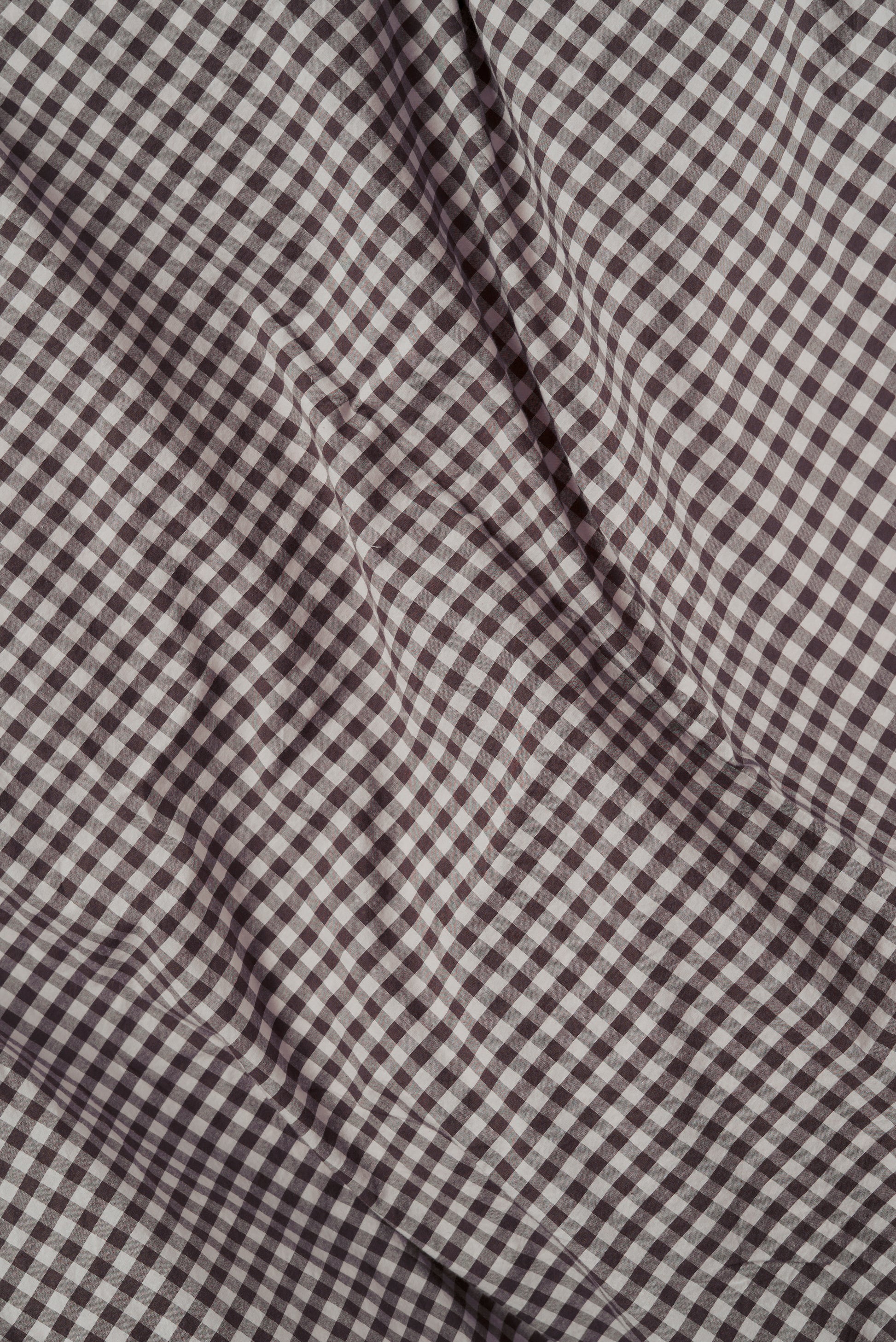 Gingham Organic Cotton Duvet Cover Cocoa / King