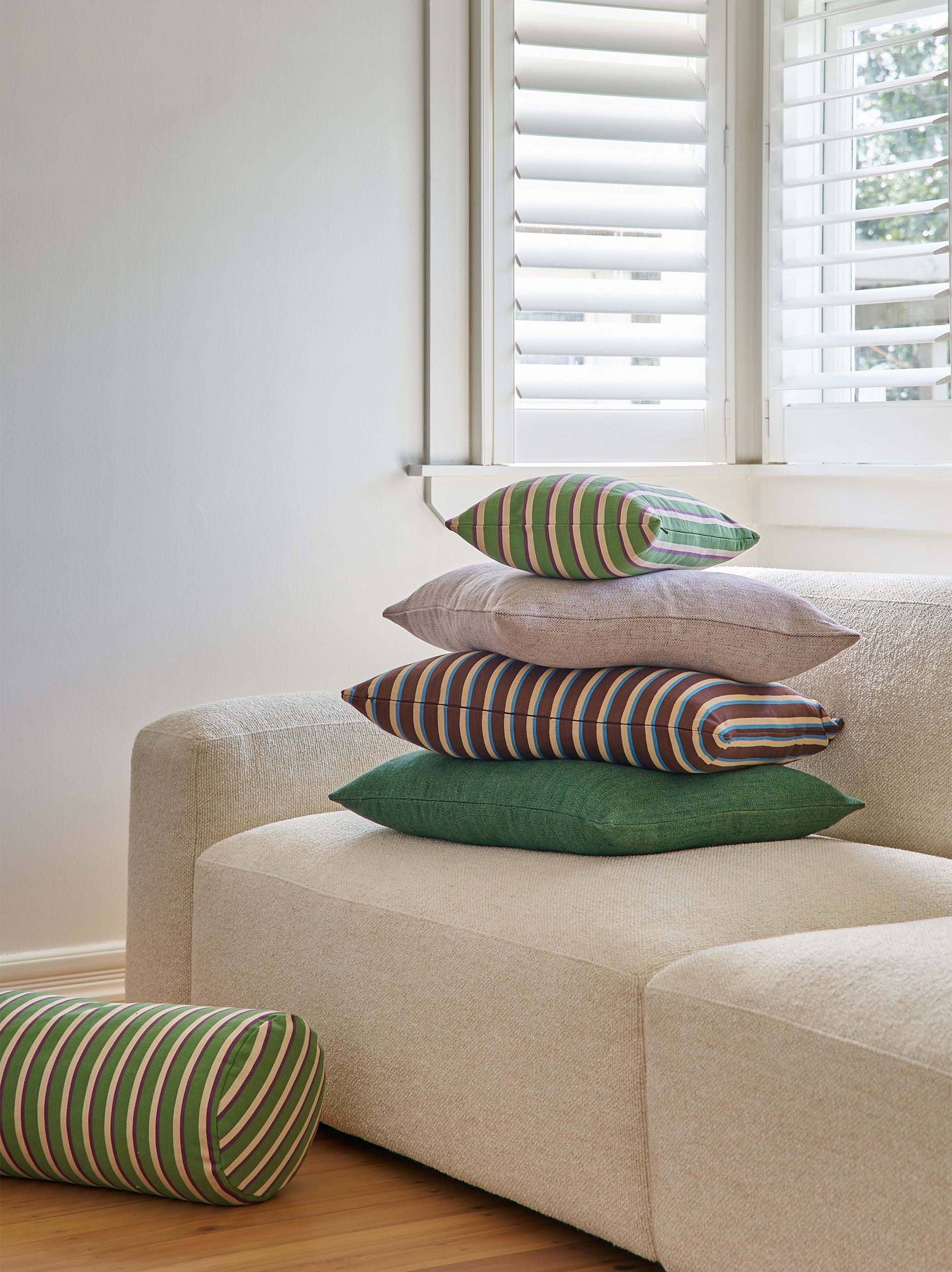 Riley Bolster Cushion Cover Grasshopper/Multi / 46x20dia