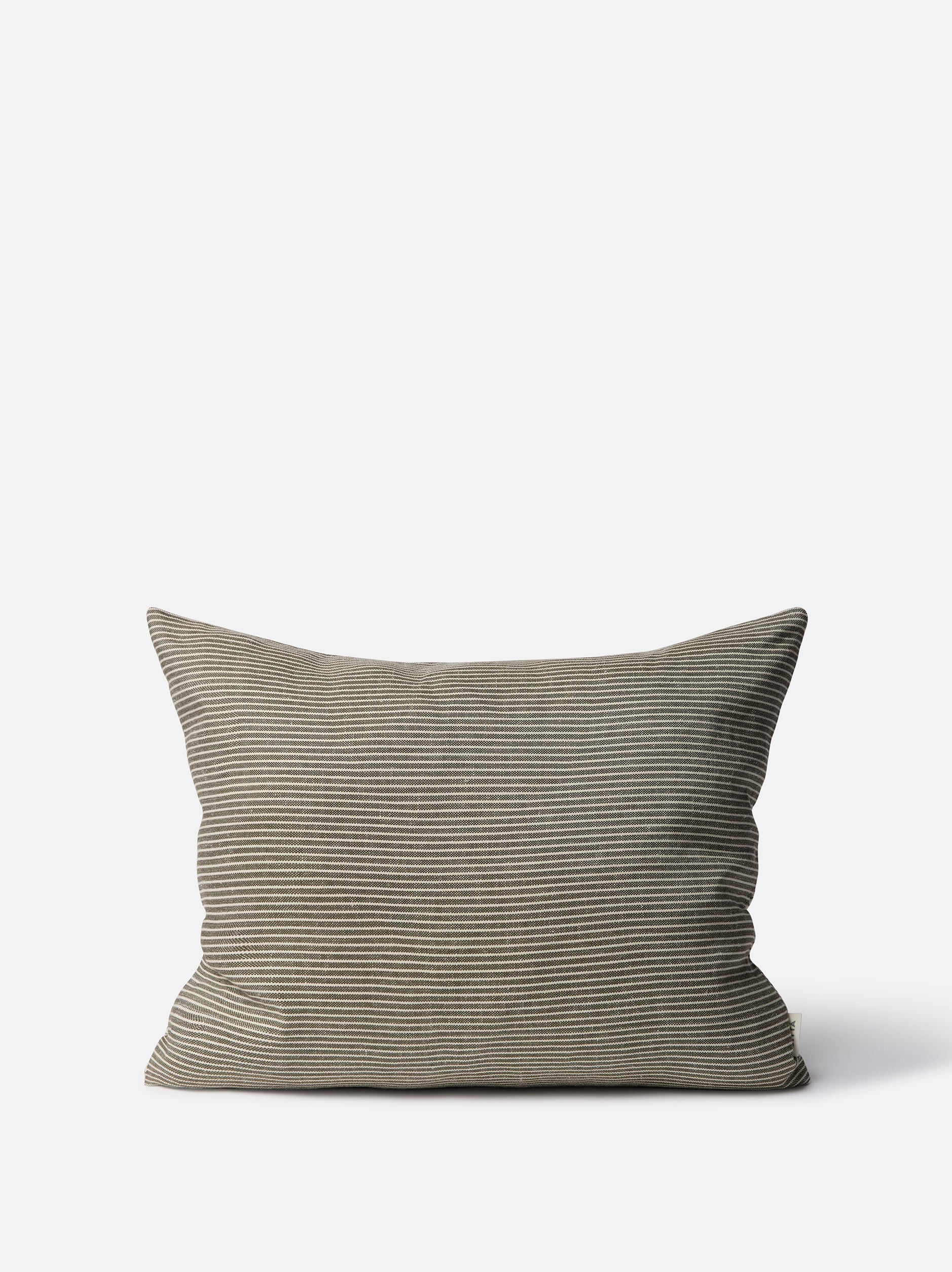 Reversible Pinstripe Cushion Cover Ivy/Coconut / 50x40cm