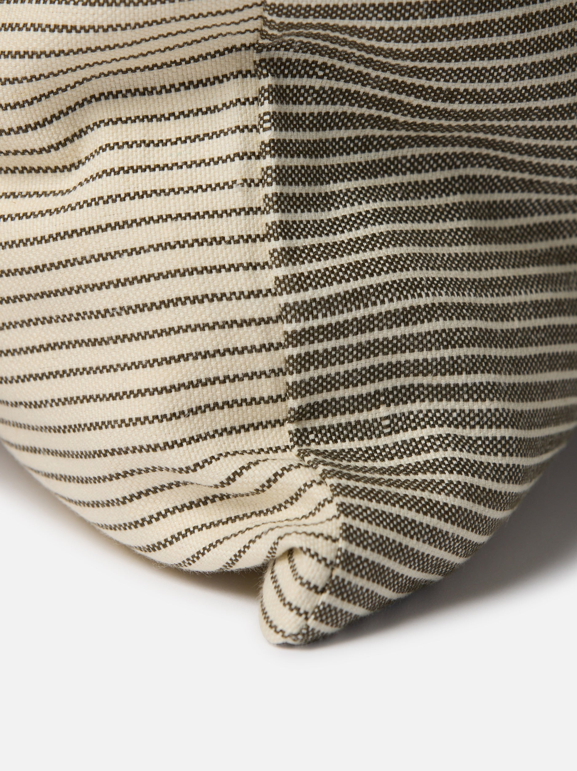 Reversible Pinstripe Cushion Cover Ivy/Coconut / 50x40cm