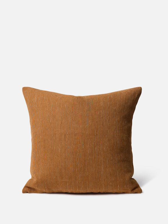 Fine Striped Linen Cushion Cover Orange Peel / 55x55cm
