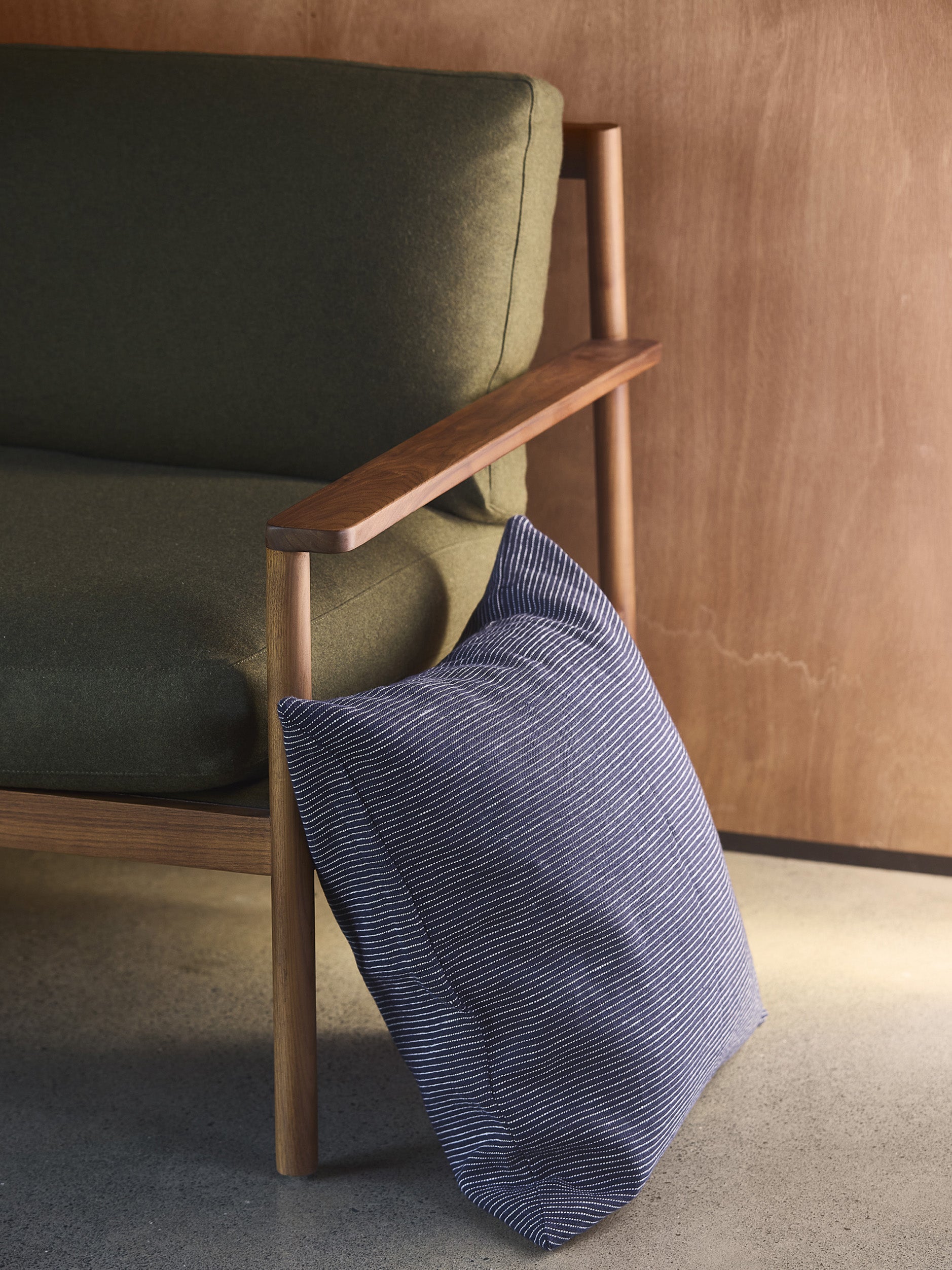 Fine Striped Linen Cushion Cover Night / 55x55cm