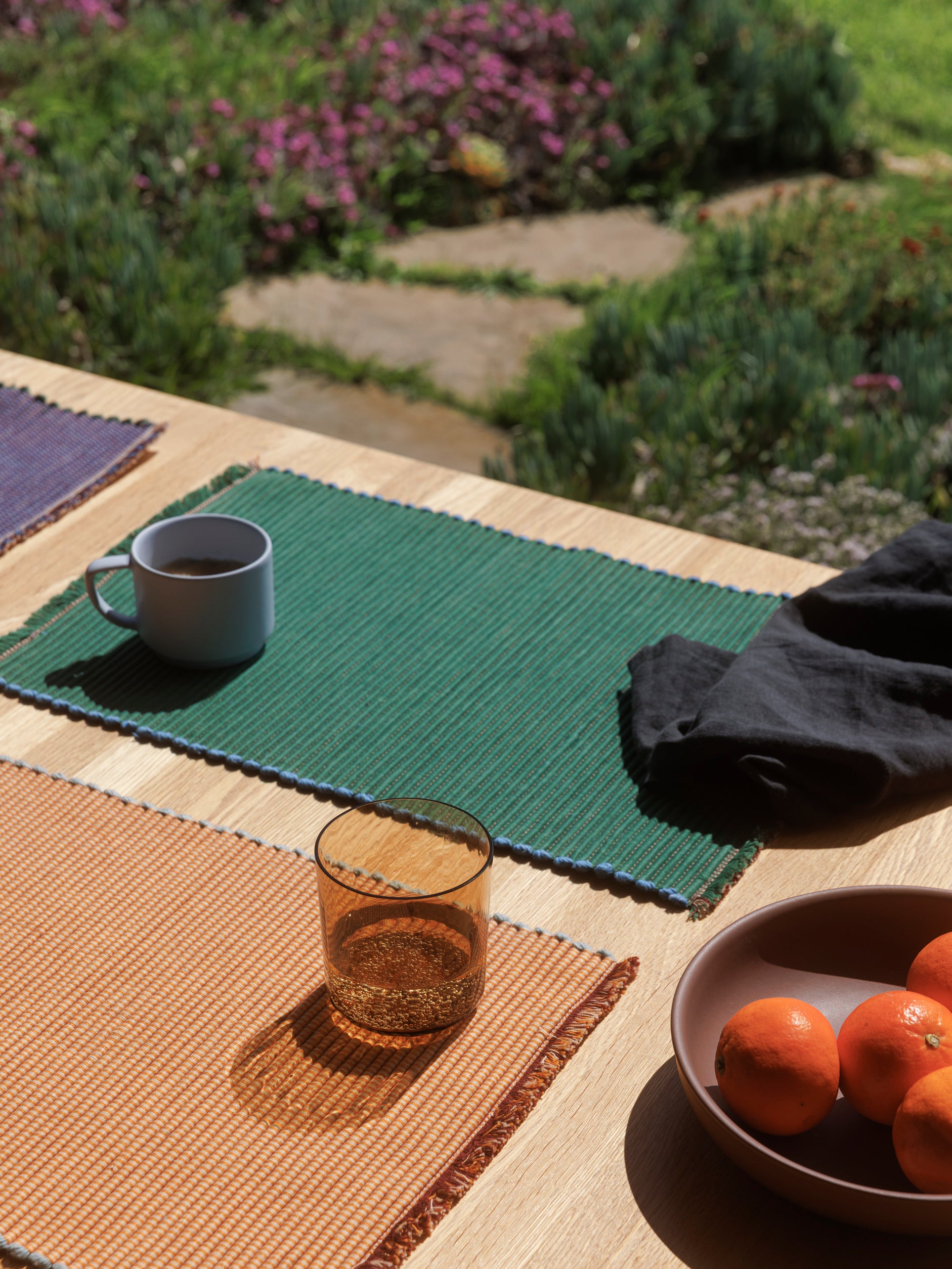 Albers Striped Placemat Mint/Merlot / One Size