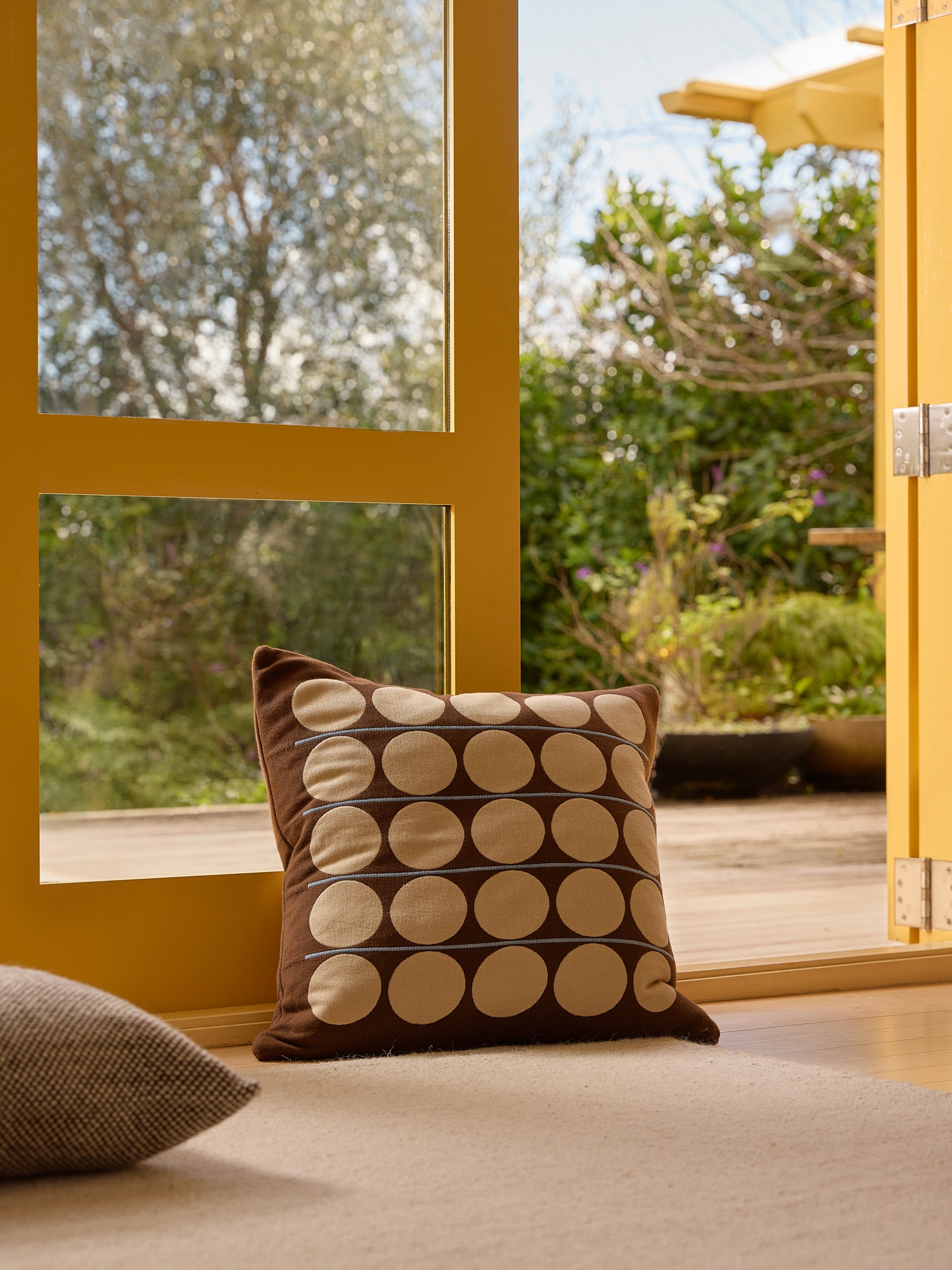 Abacus Cushion Cover Chocolate/Wheat / 55x55cm