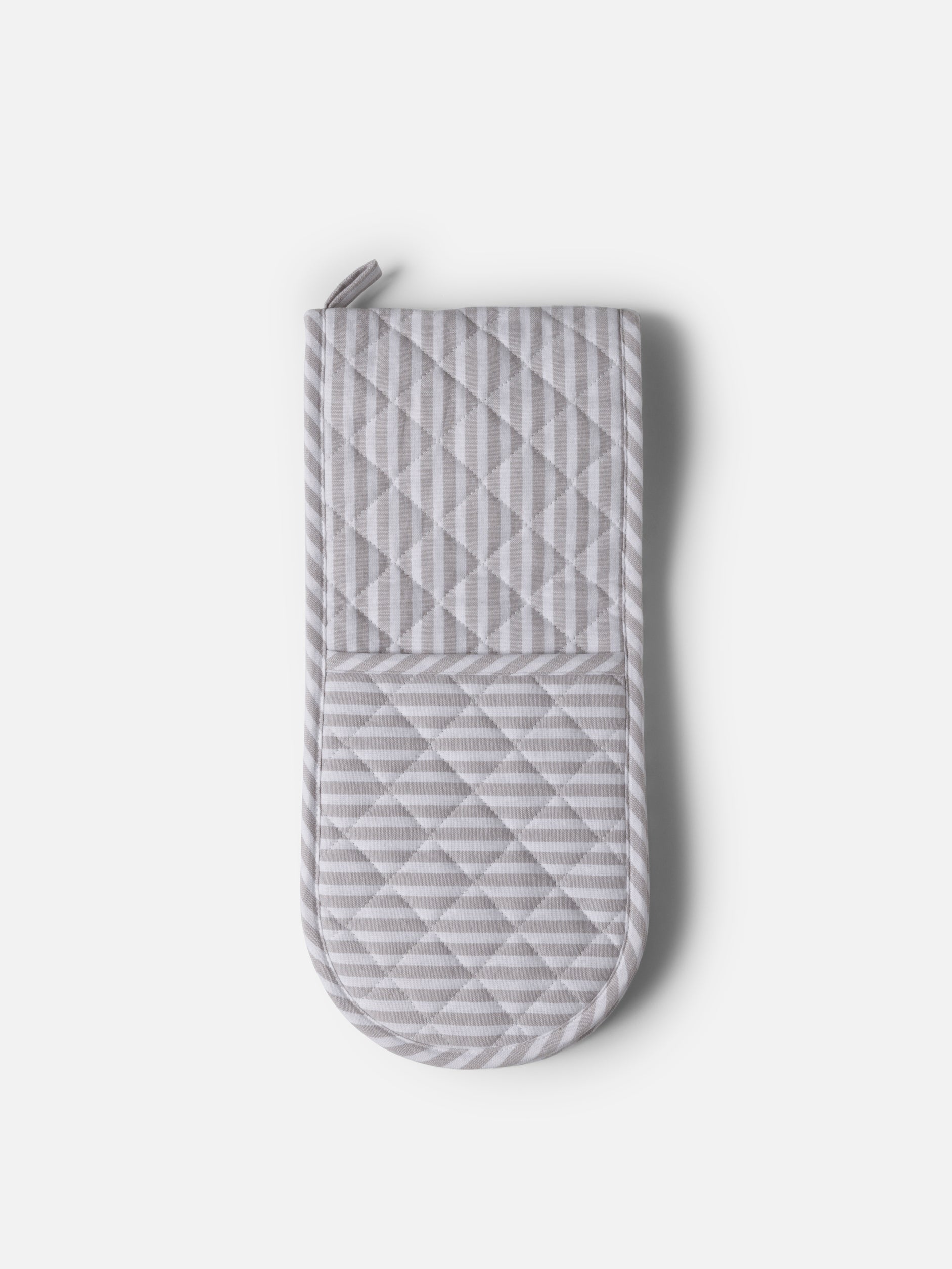 Classic Stripe Double Oven Glove Grey/White / One Size