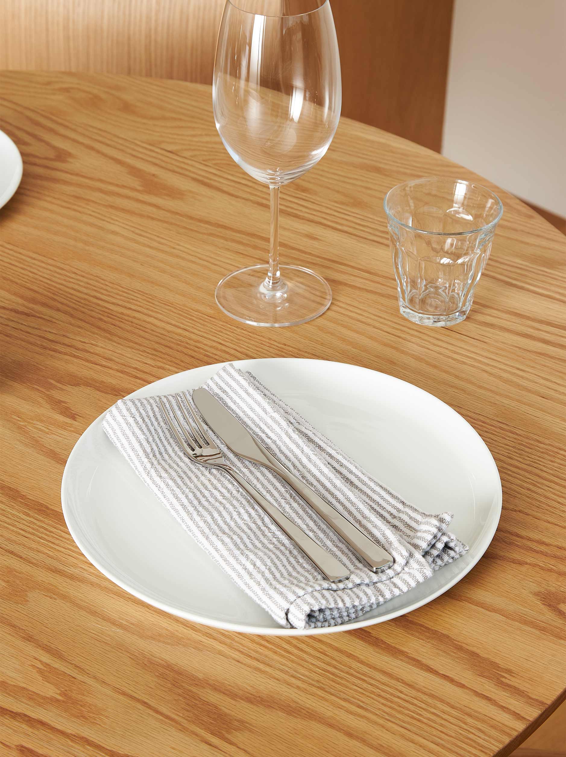 Stripe Washed Cotton Napkin Grey / 45x45cm