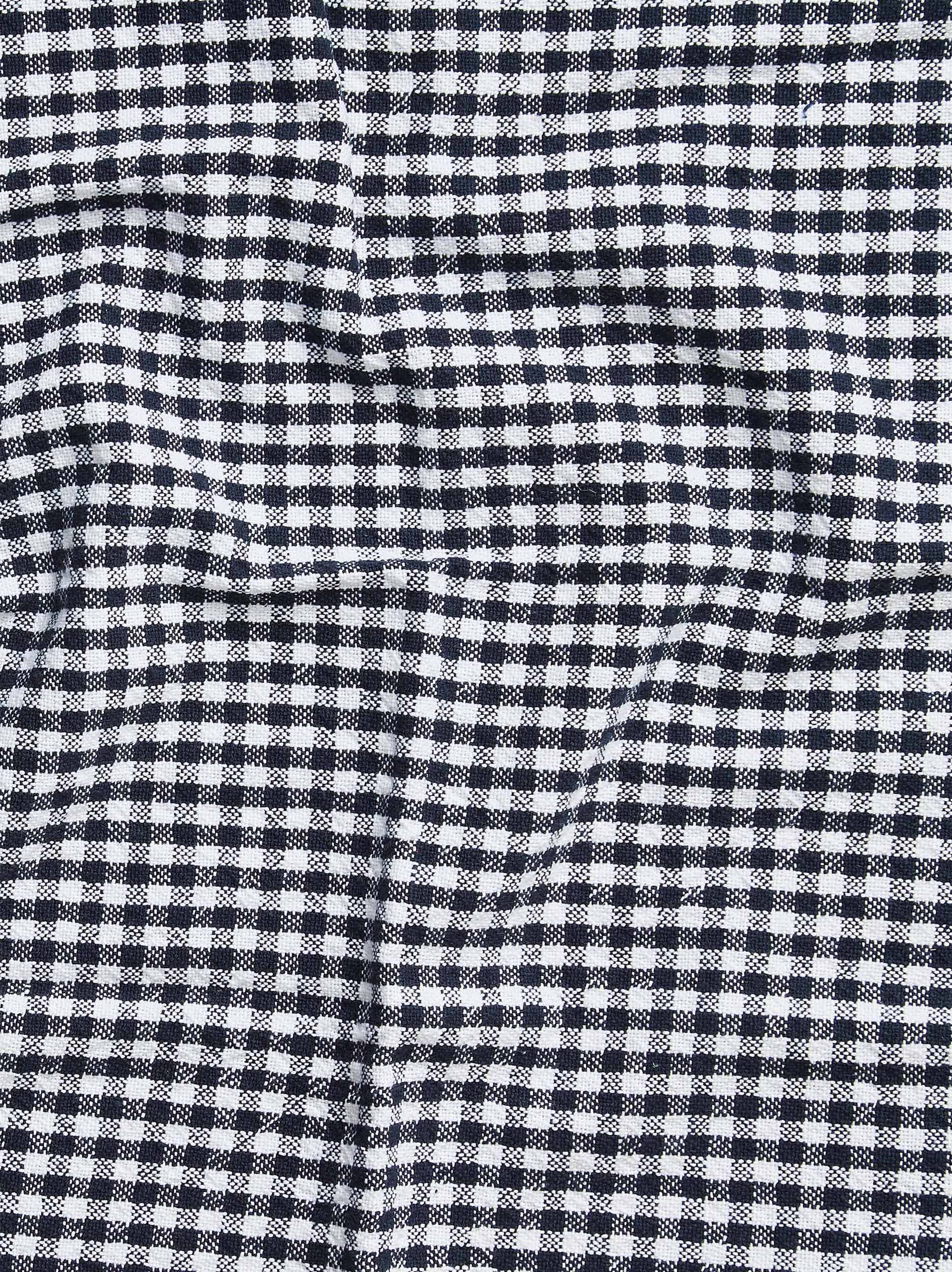 Gingham Washed Cotton Tea Towel Navy / 50x70cm