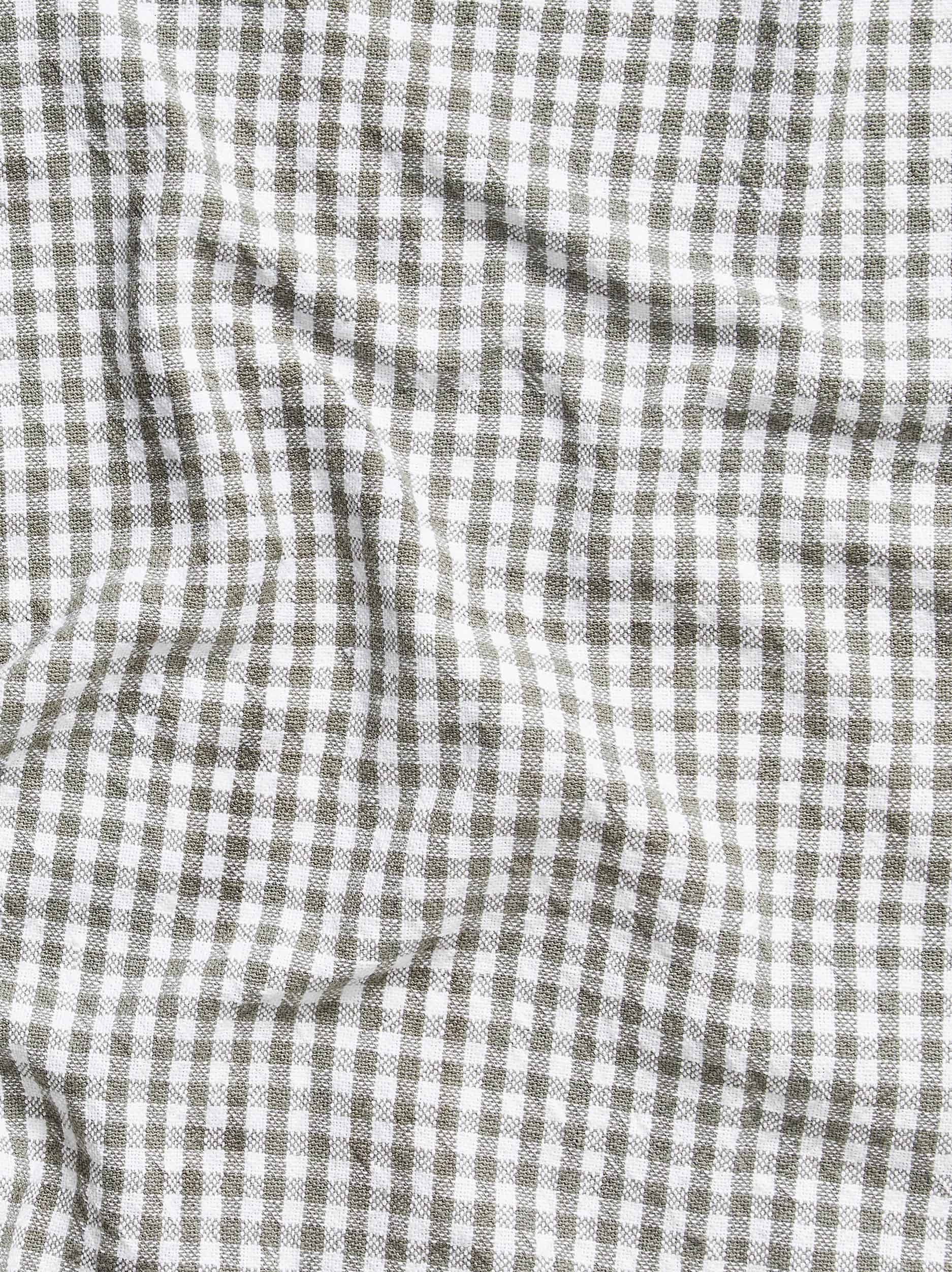 Gingham Washed Cotton Tea Towel Grey / 50x70cm