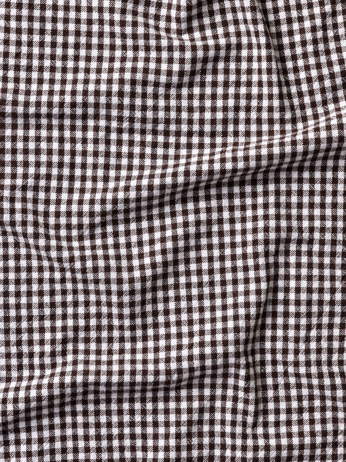 Gingham Washed Cotton Tea Towel Cocoa / 50x70cm