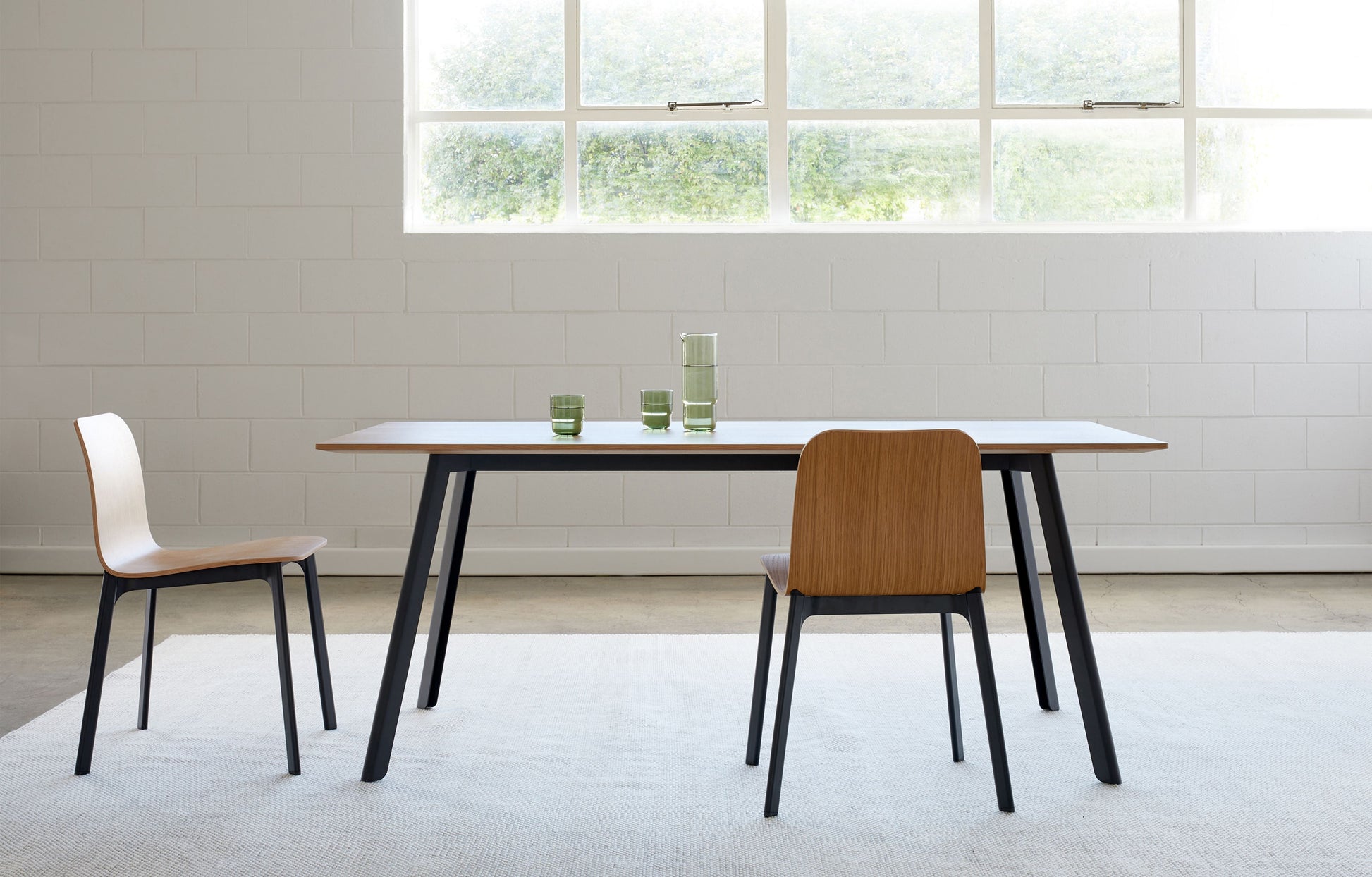 Assembly Dining Table Oak/Black / 1.8m
