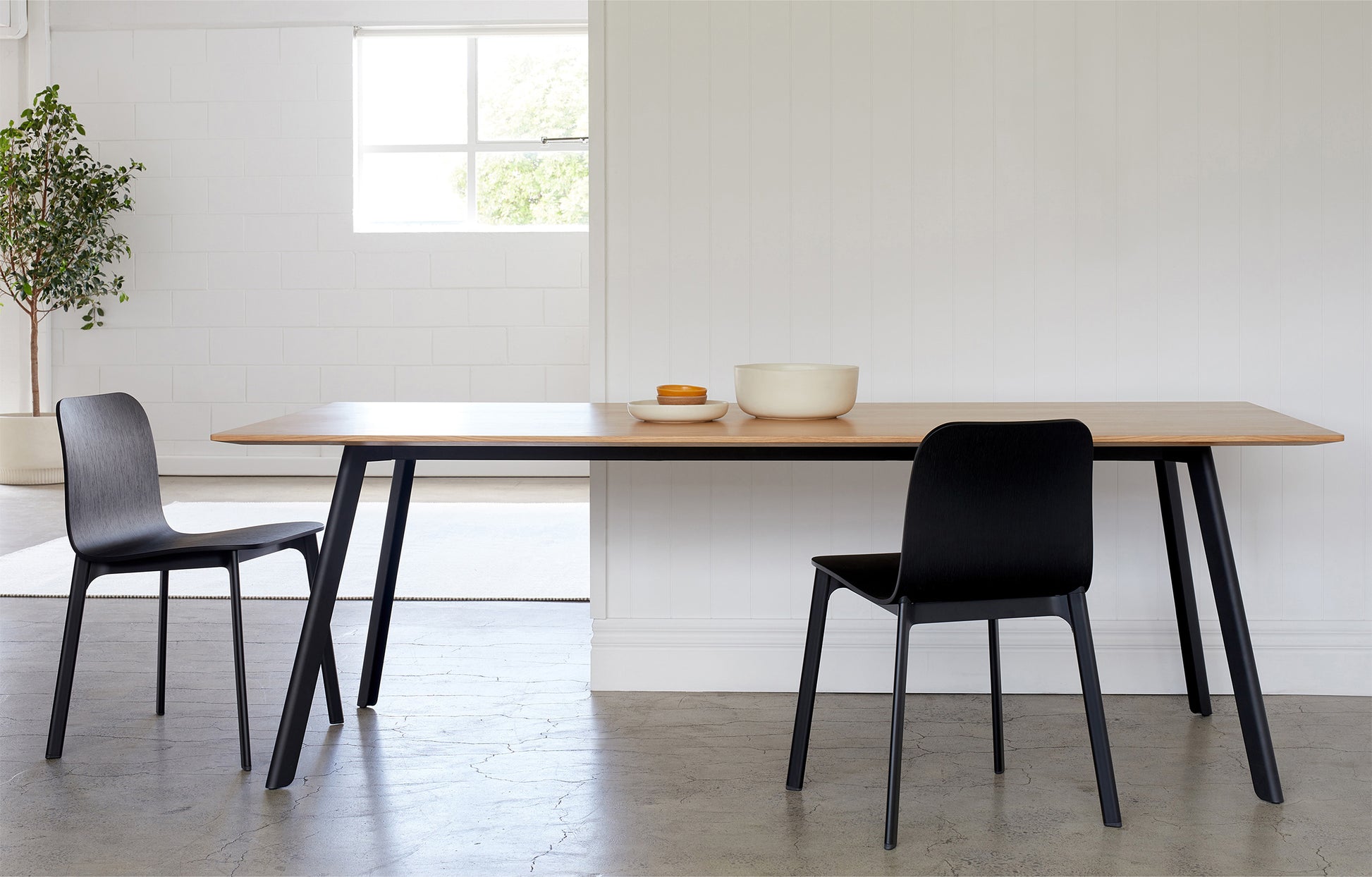 Assembly Dining Table Oak/Black / 2.2m