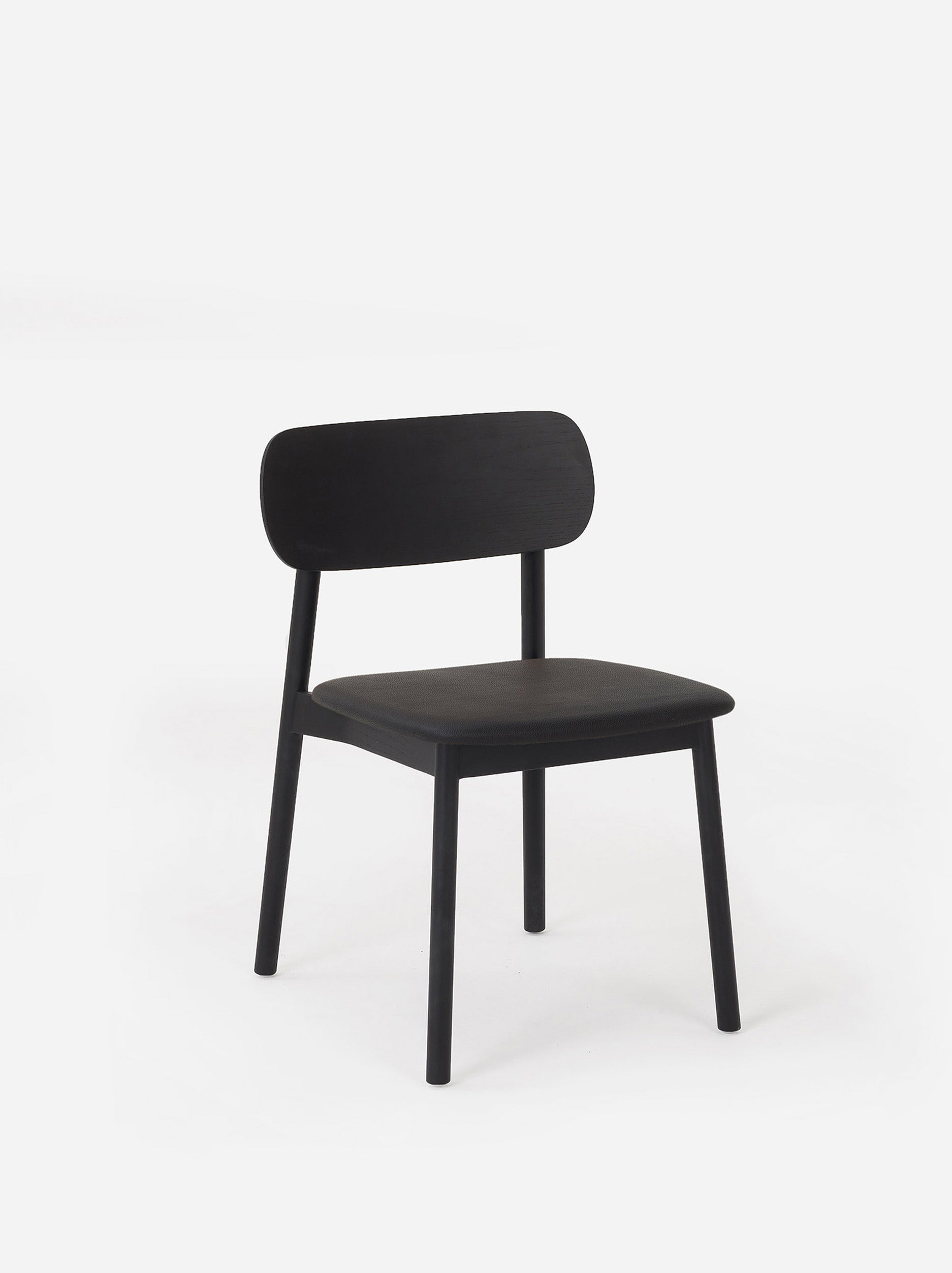 Radial Dining Chair w/Leather Seat Black  50x55x75cmh None / None