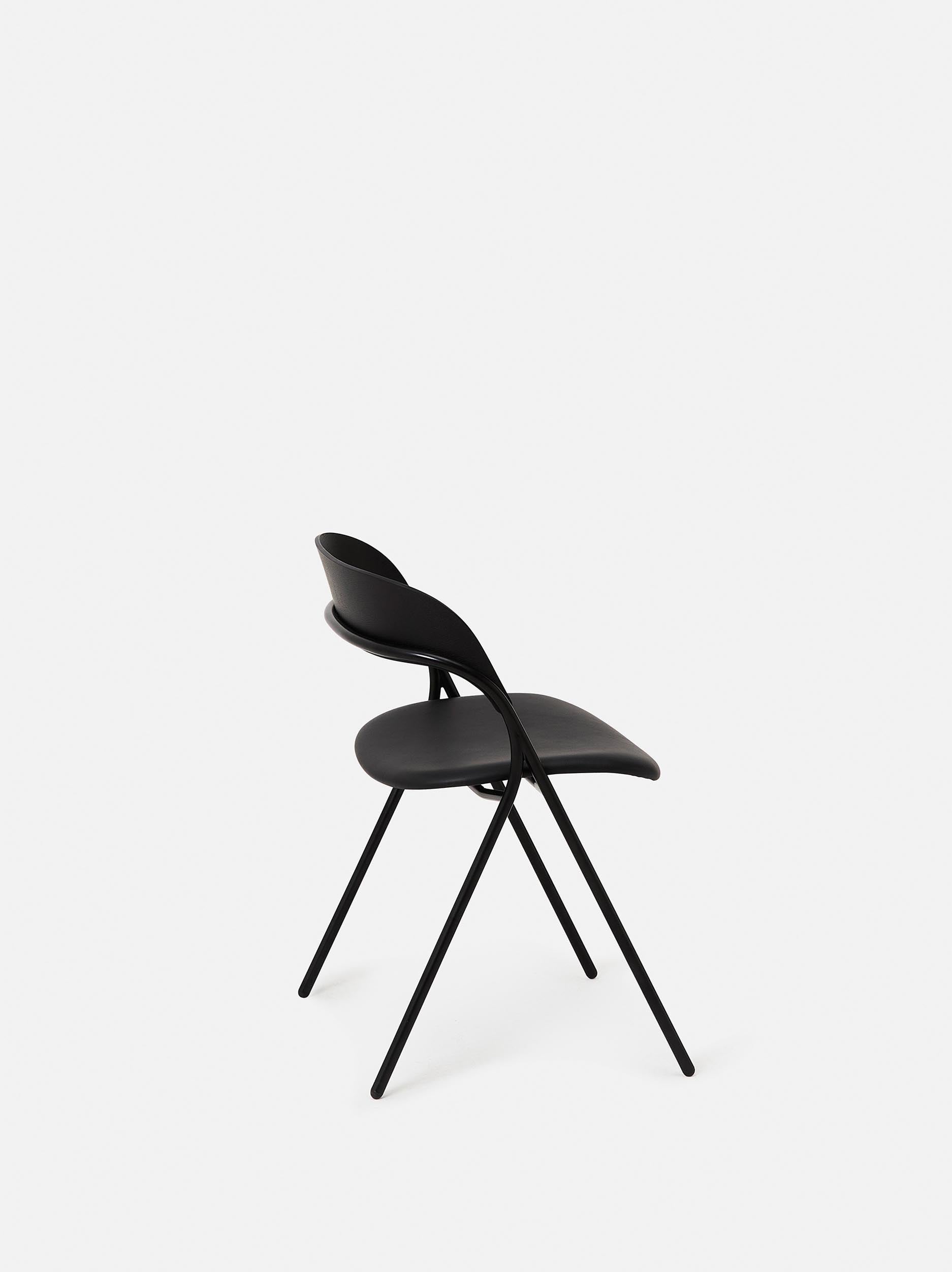 Trace Dining Chair w/ Leather Seat Black / One Size