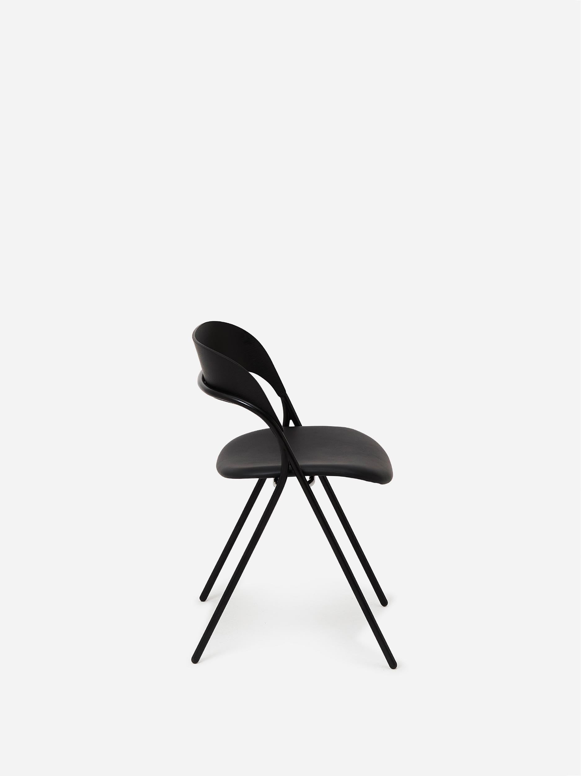 Trace Dining Chair w/ Leather Seat Black / One Size