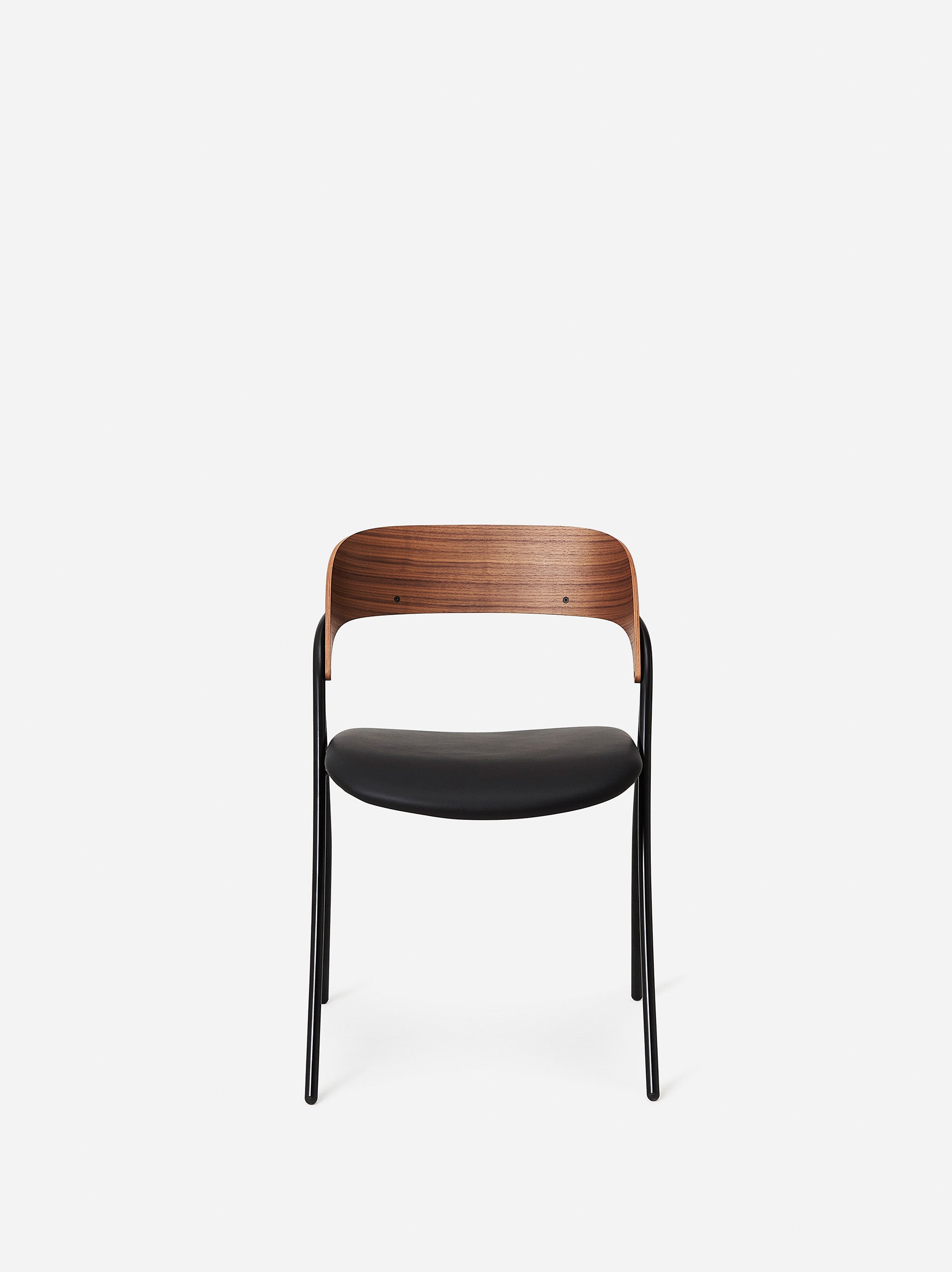 Trace Dining Chair w/ Leather Seat Walnut/Black / One Size