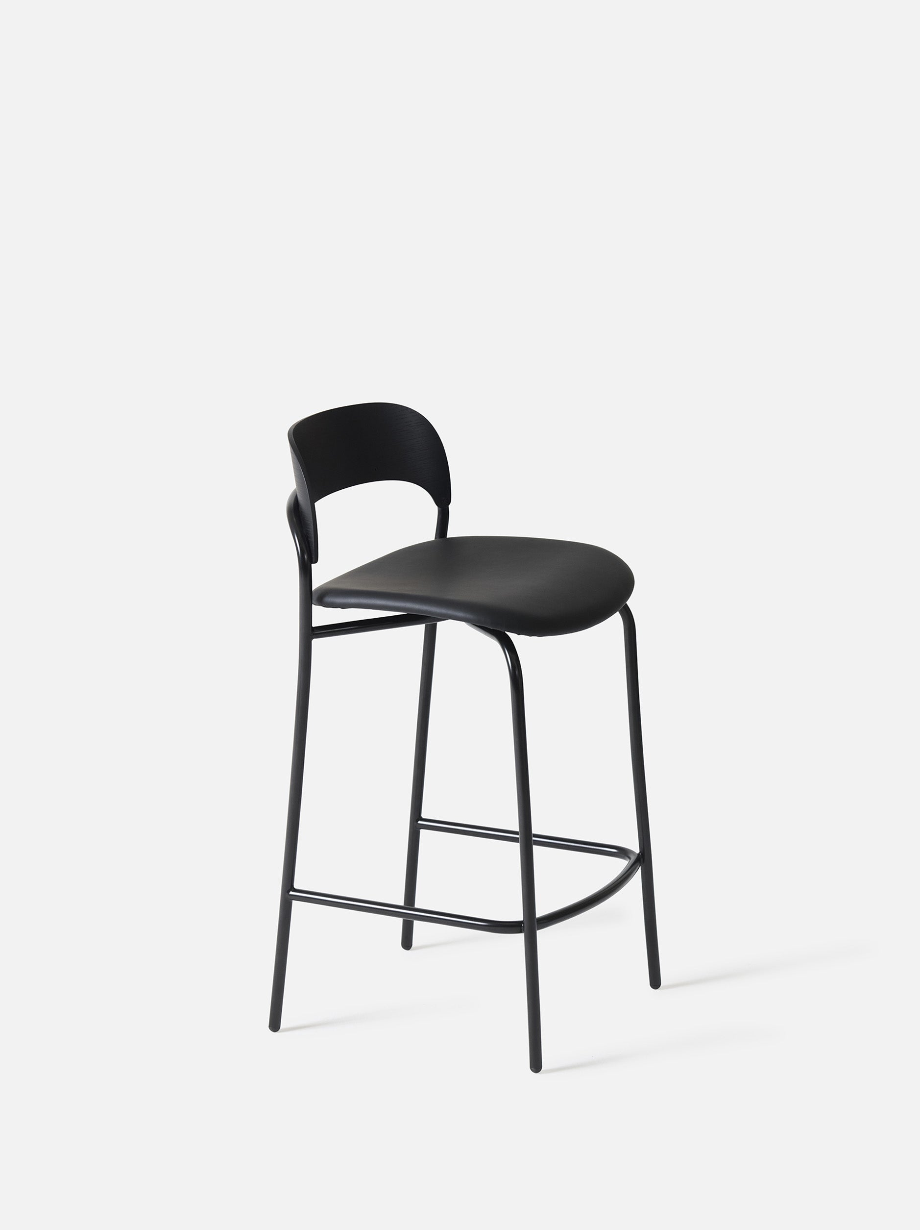 Trace Stool w/Leather Seat Black / One Size