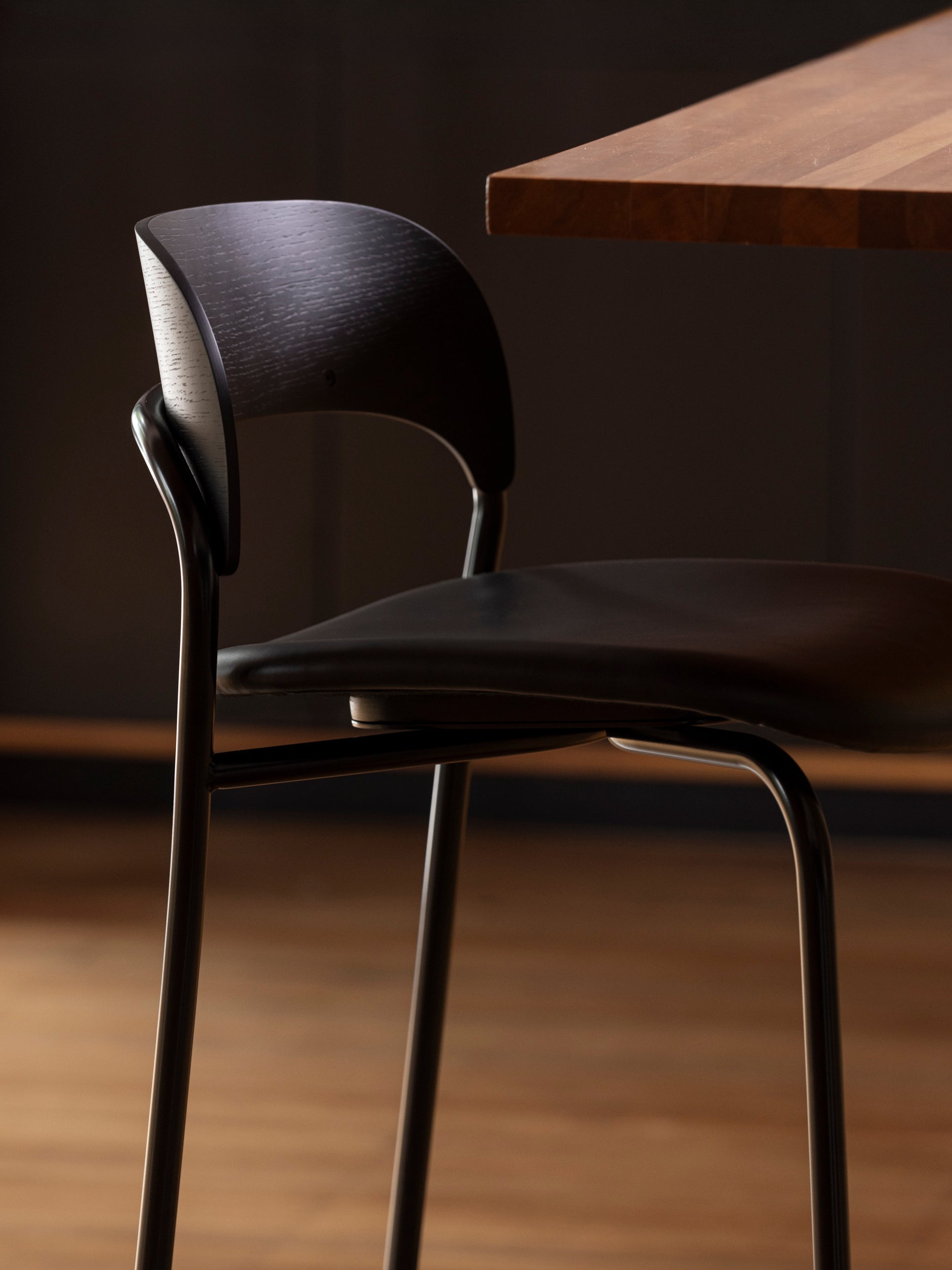 Trace Stool w/Leather Seat Black / One Size
