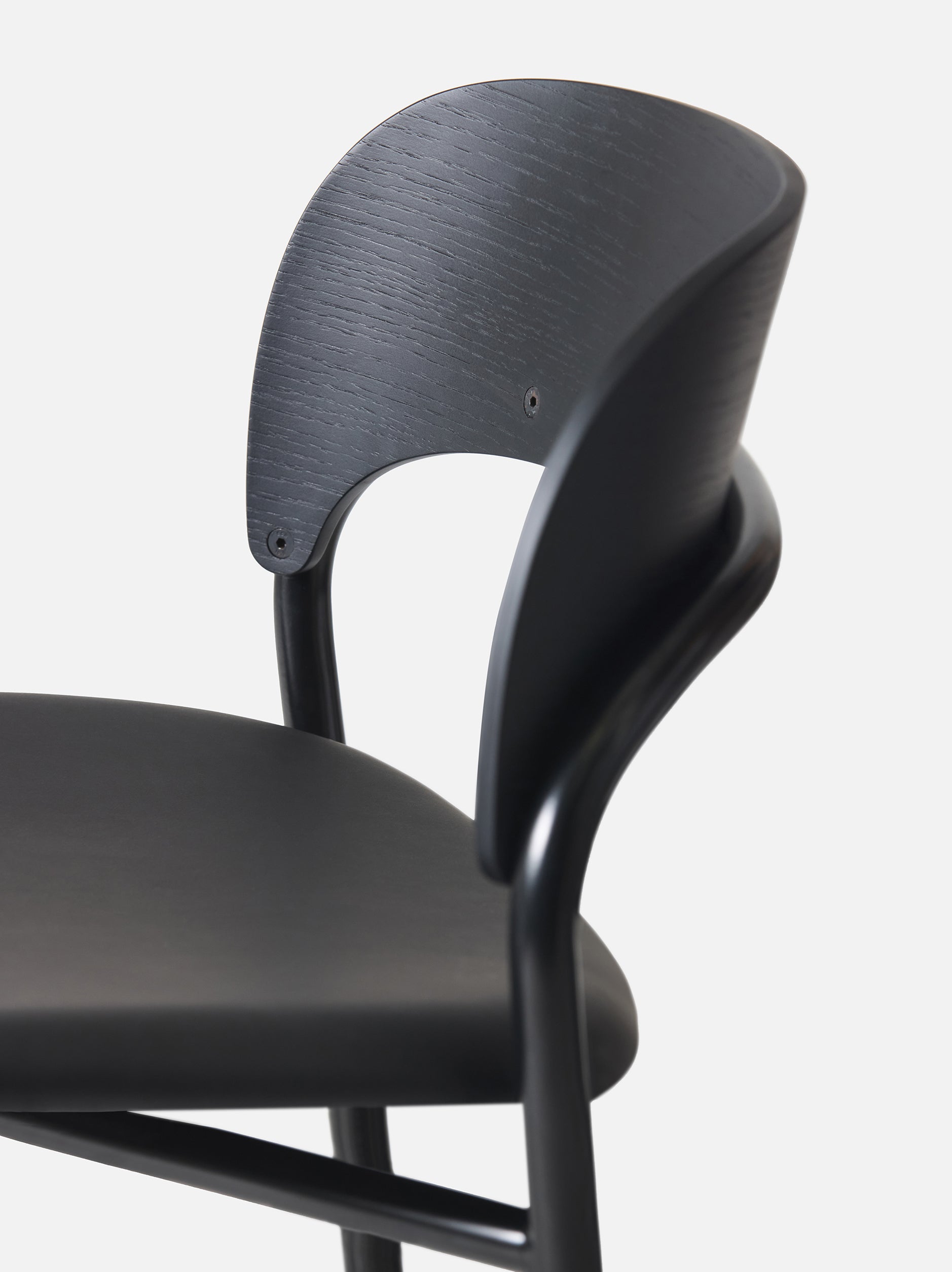 Trace Stool w/Leather Seat Black / One Size