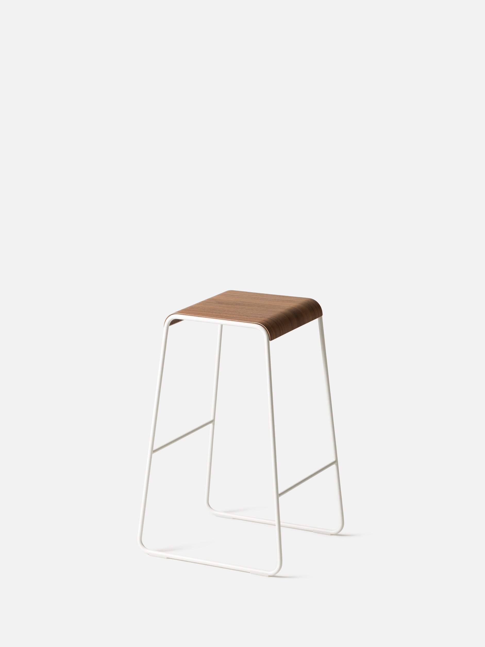 S2 Stool White/Walnut / Medium