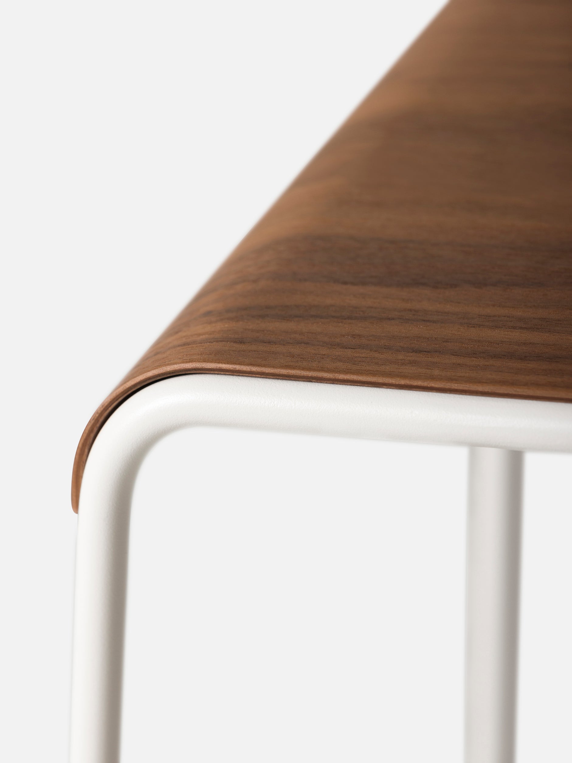 S2 Stool White/Walnut / Medium