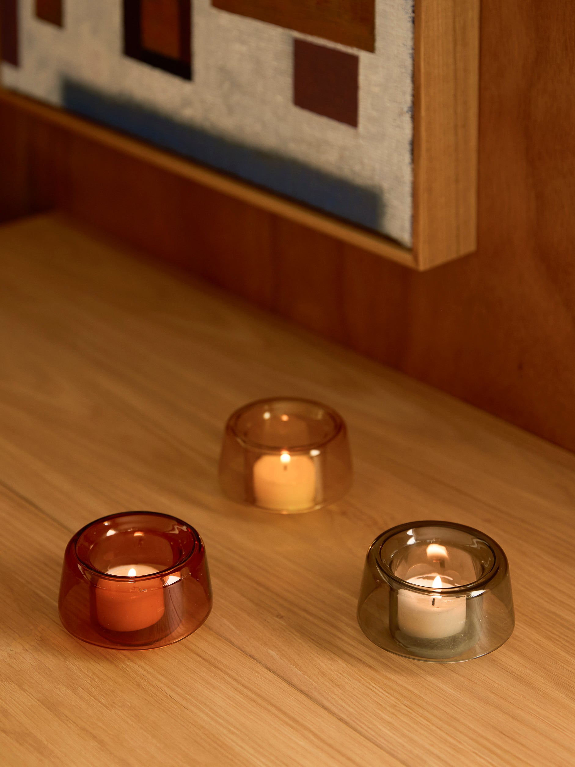 Cascade Tealight Holder Amber / One Size